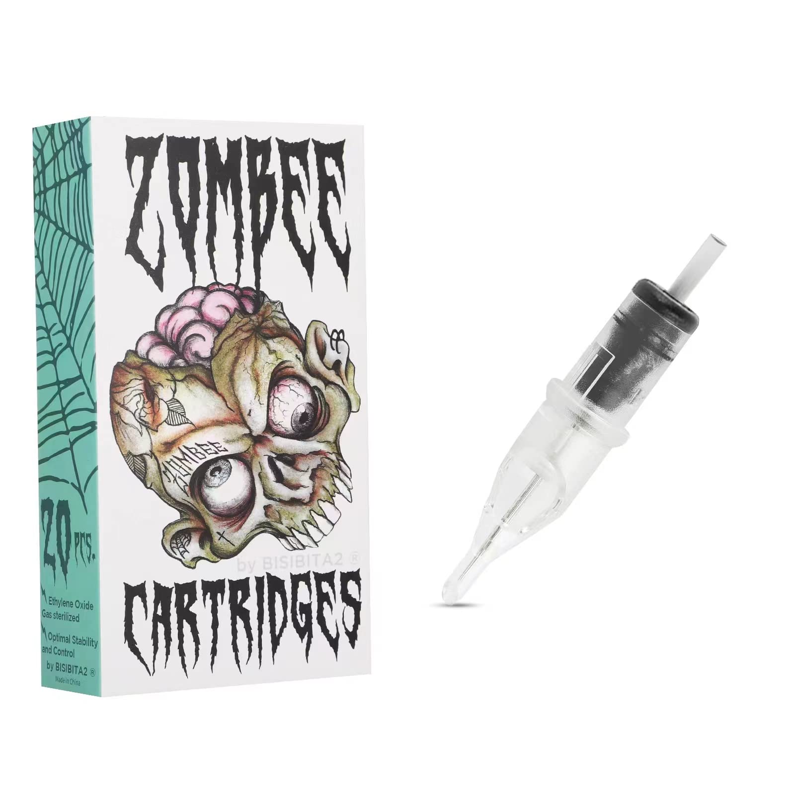 BISIBITA2 ZOMBEE Disposable Tattoo Needle Silicon Cartridge 20Pcs (1211RL) | Precision & Quality