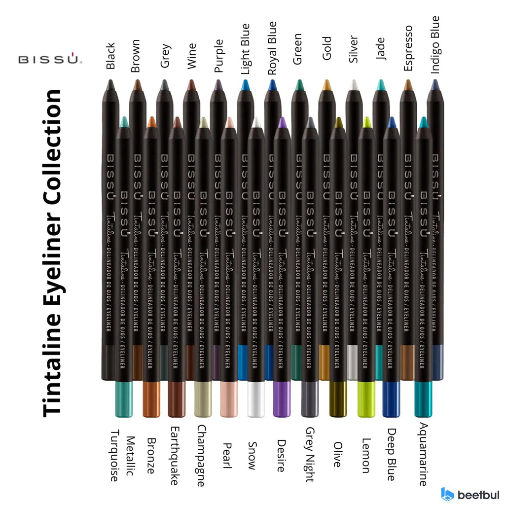 Bissú Tintaline Eyeliner – 25 Vivid Colors, High Coverage, Long-Lasting & Smudge-Proof (Green)