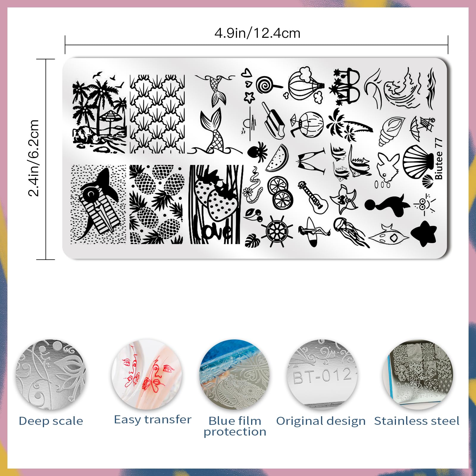 Biutee Nail Stamping Plate Set 12Pcs | Nail Art Kit with Floral, Leaves & Lace Designs