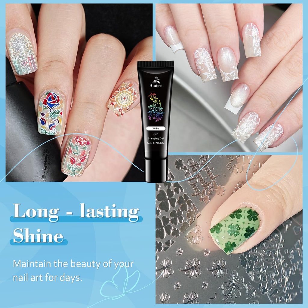 Biutee Nail Stamping Gel Polish – 24 Colors, 0.17 Fl Oz, Soak Off, UV/LED Cure