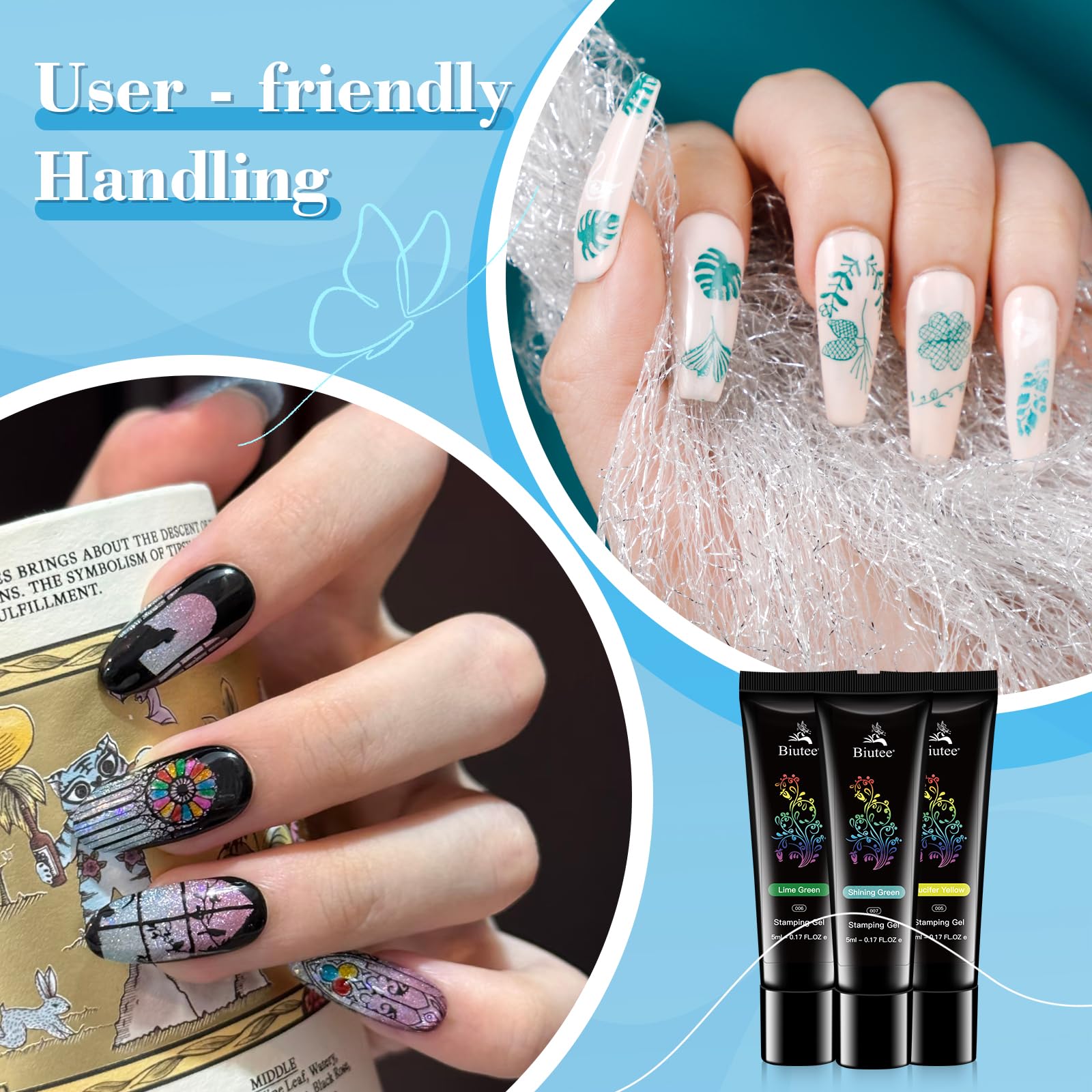 Biutee Nail Stamping Gel Polish – 24 Colors, 0.17 Fl Oz, Soak Off, UV/LED Cure