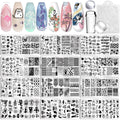 Biutee Nail Stamping Plate Set 12Pcs | Nail Art Kit with Floral, Leaves & Lace Designs