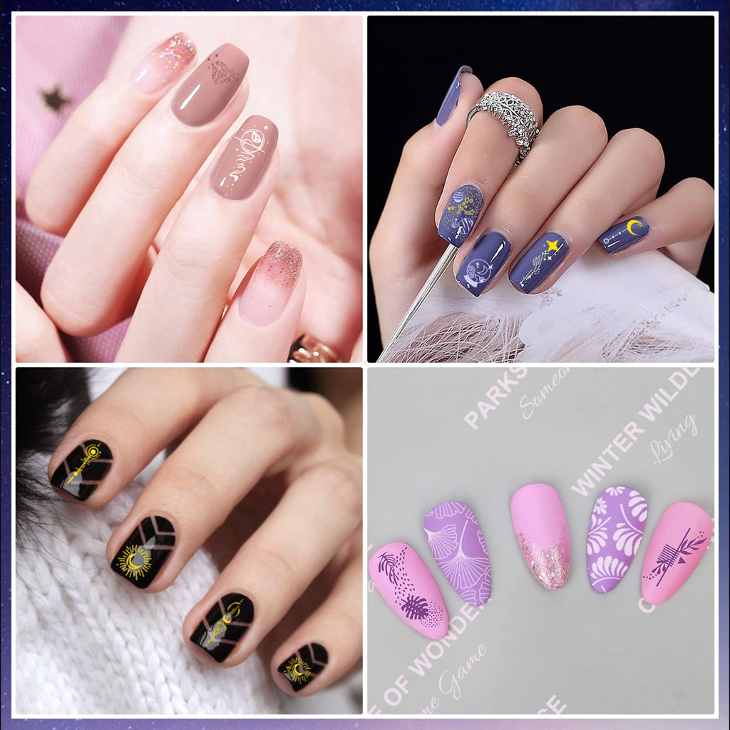 Biutee Nail Stamping Plate Kit – 7-Piece Stamper, Plates & Scraper for DIY Nail Art