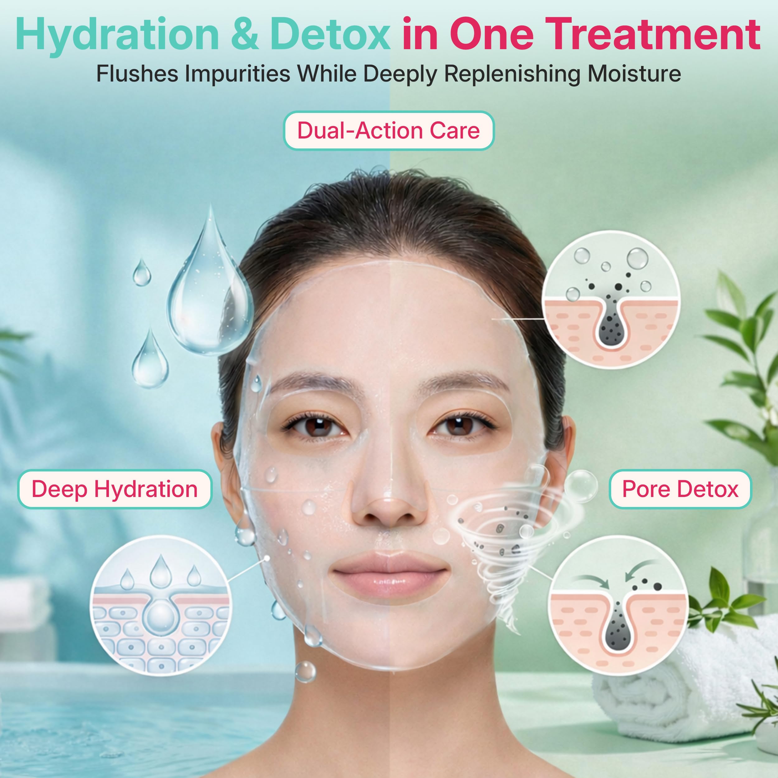 B:VID In & Out Bio-Cellulose Sheet Mask – Hydrating K-Beauty Pore & Oil Balance, 5 Pack