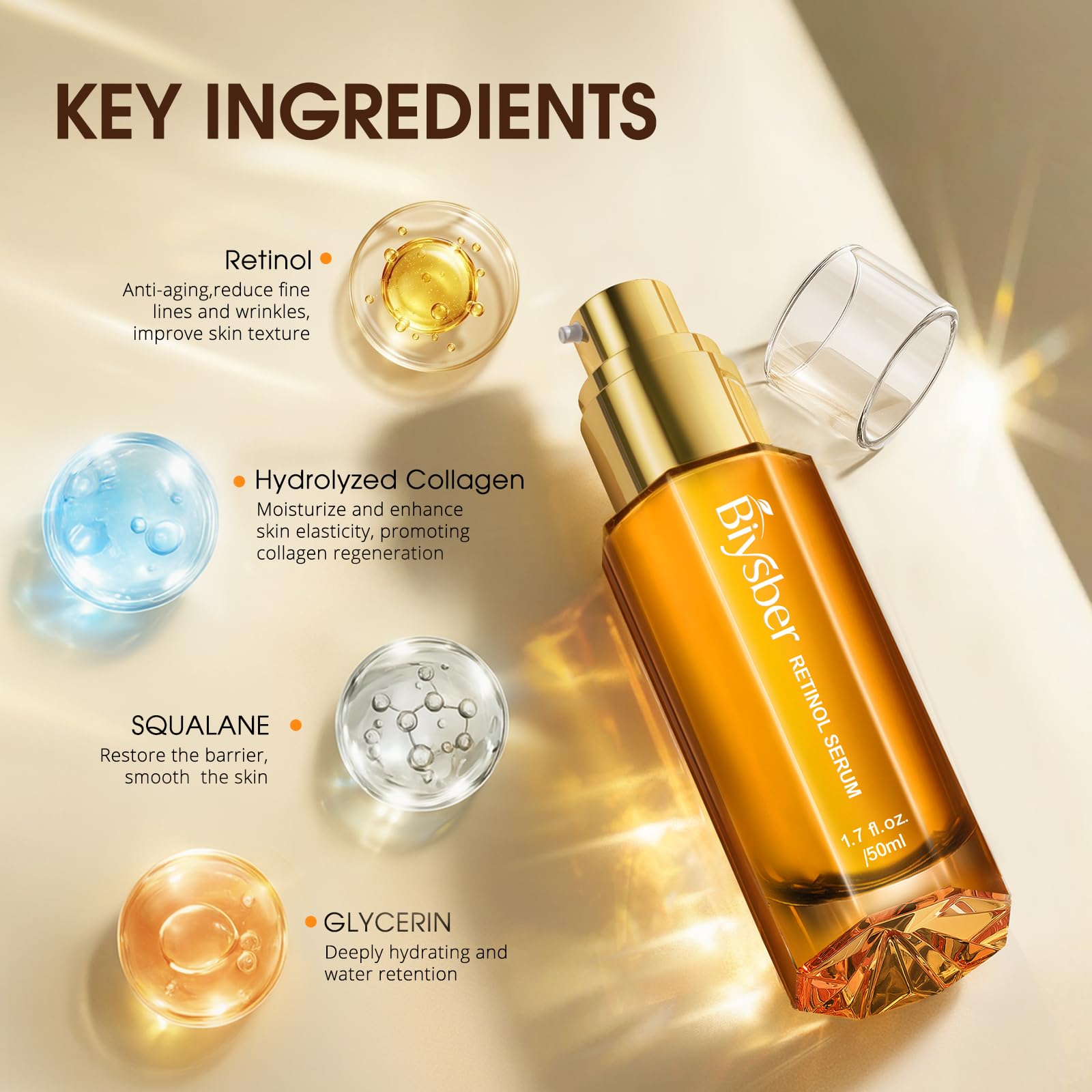 BIYSBER Retinol Collagen Serum – Anti-Aging, Hydration & Firming (Day & Night)