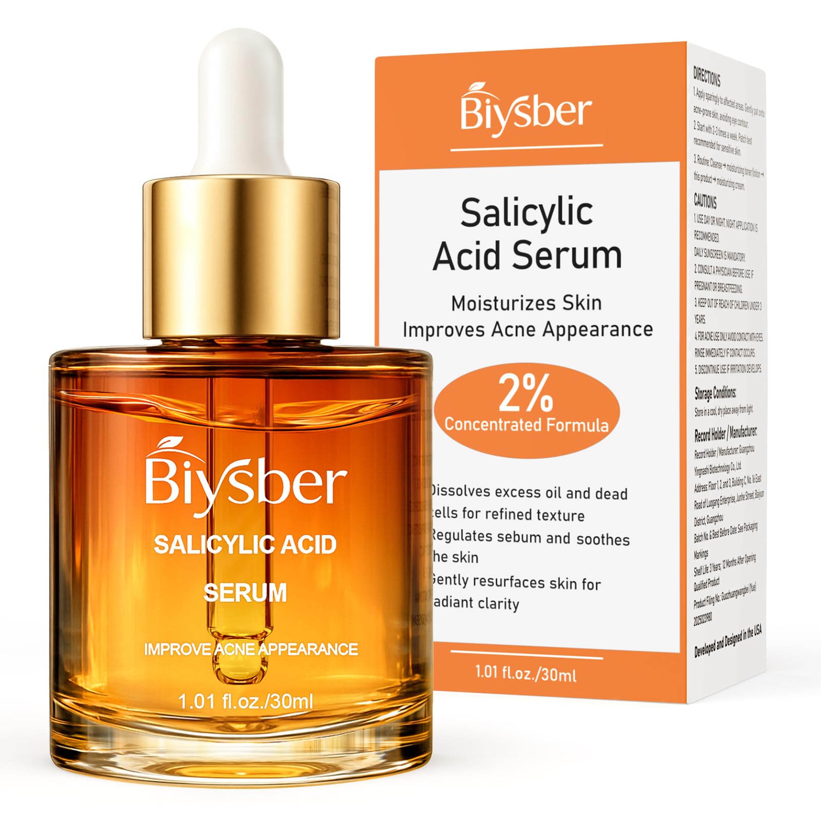 BIYSBER Salicylic Acid 2% Serum – Acne-Prone Skin, Oil Control & Hydration