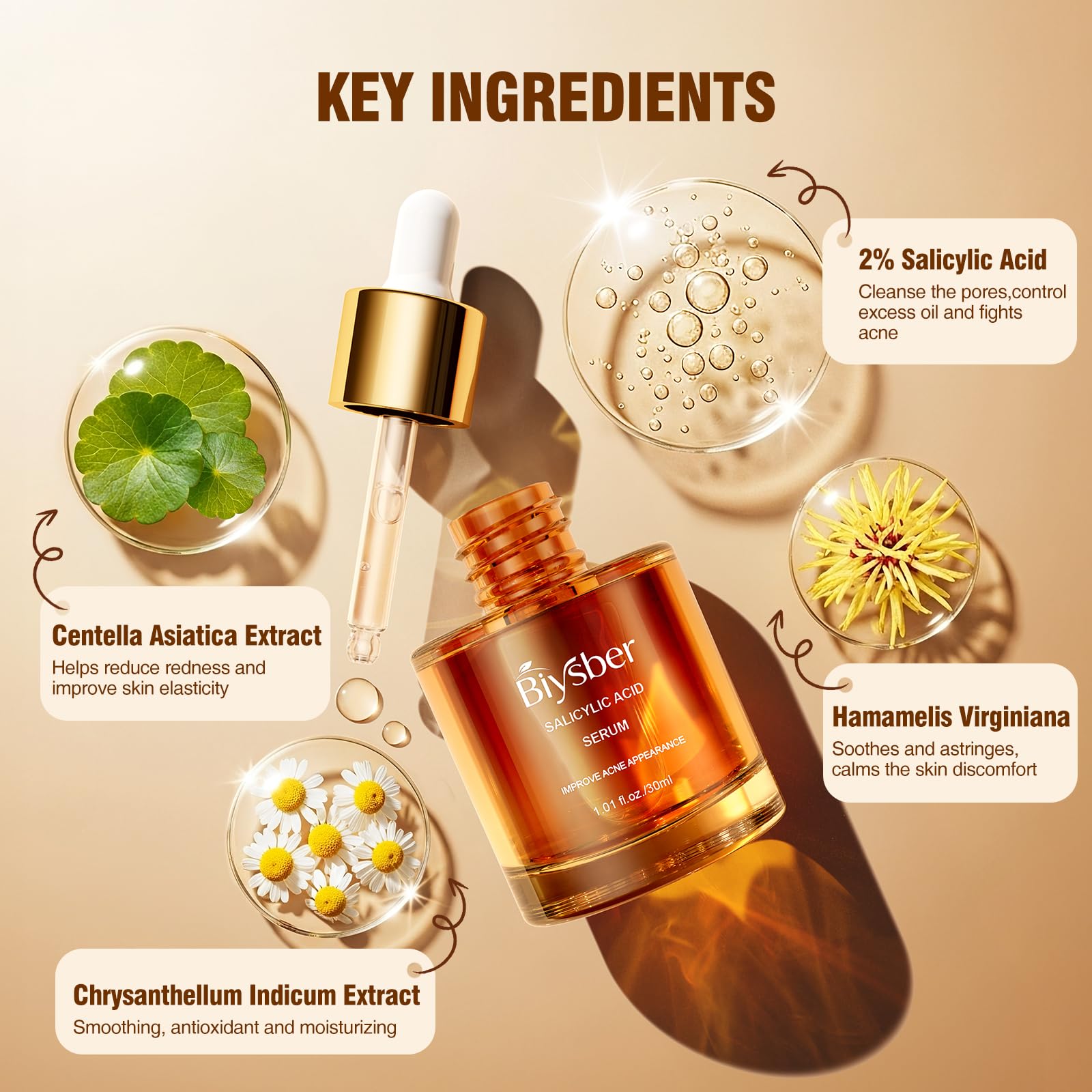 BIYSBER Salicylic Acid 2% Serum – Acne-Prone Skin, Oil Control & Hydration