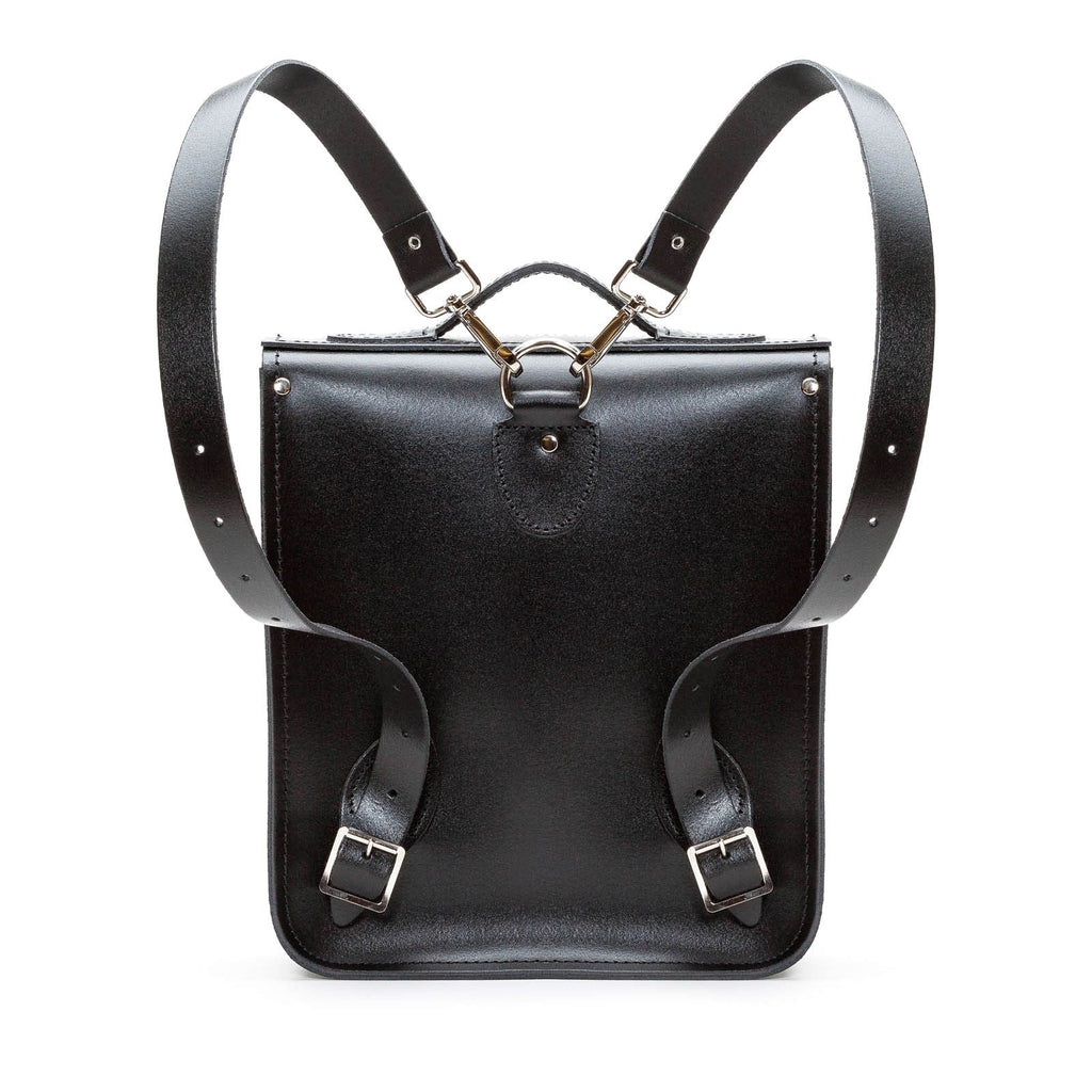 Handmade Leather City Backpack - Gothic Striped Yellow & Black