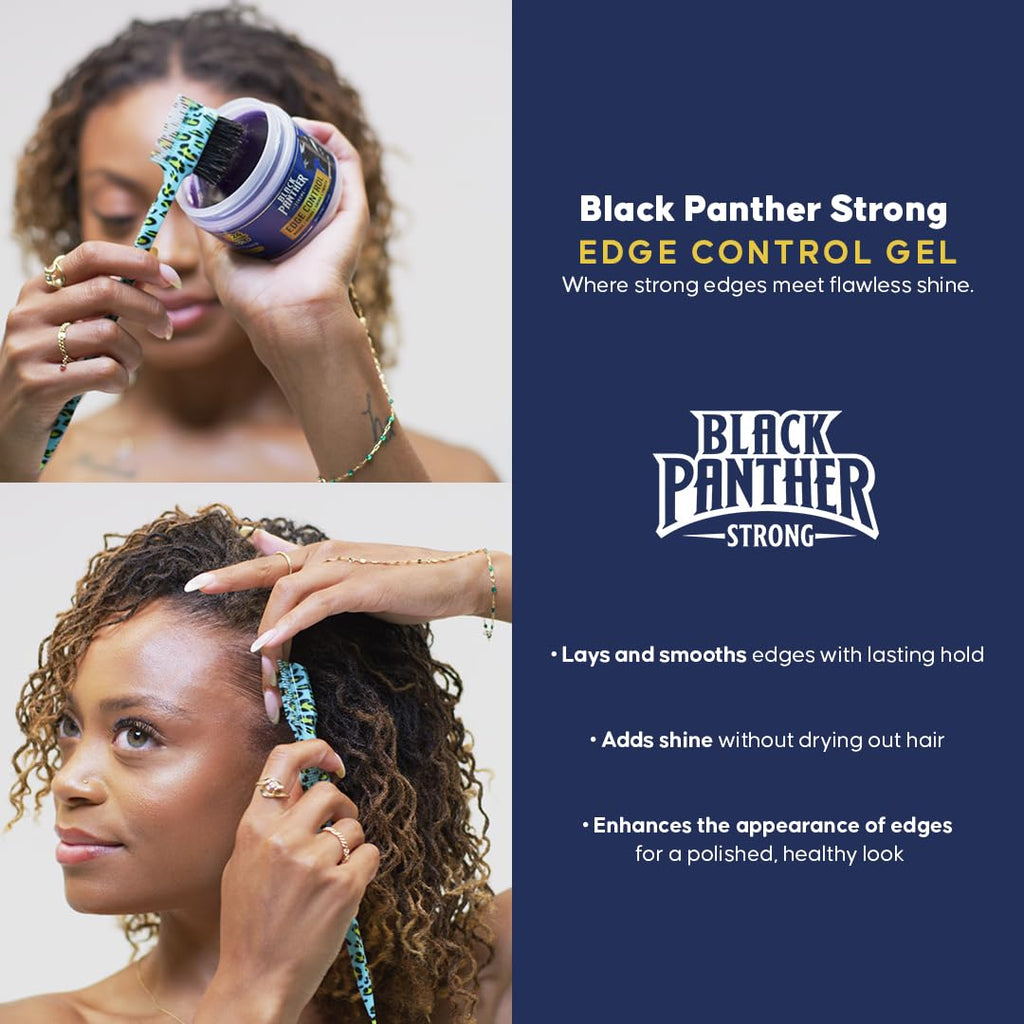 Black Panther Strong Diamond Edges Edge Control – Flexible Hold for Natural & Relaxed Hair | 4C Edge Gel