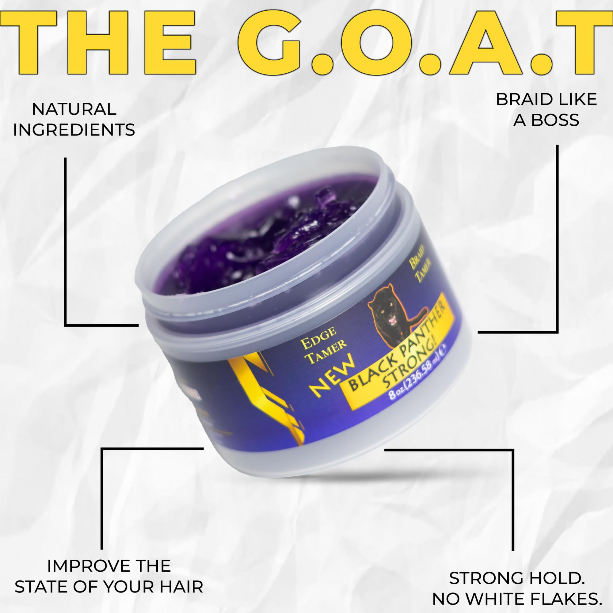 Black Panther Strong Diamond Edges Edge Control – Flexible Hold for Natural & Relaxed Hair | 4C Edge Gel
