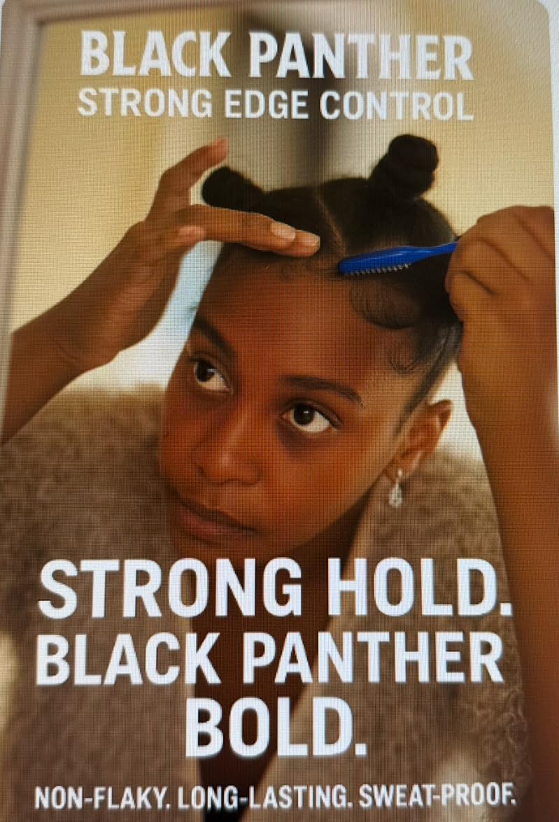 Black Panther Extra Hold Braiding Gel – Strong Edge Control (8oz + 4oz) | BLACK PANTHER STRONG DIAMOND EDGES