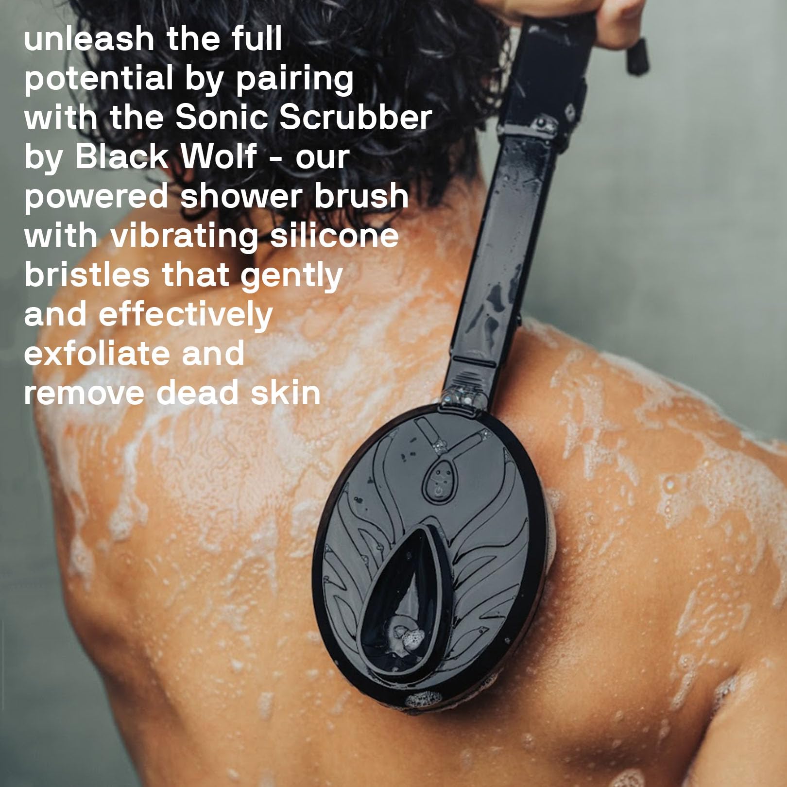 Black Wolf Moisturizing Body Wash for Men – Sandalwood Hydration with Hyaluronic Acid, Aloe Vera & Jojoba Oil