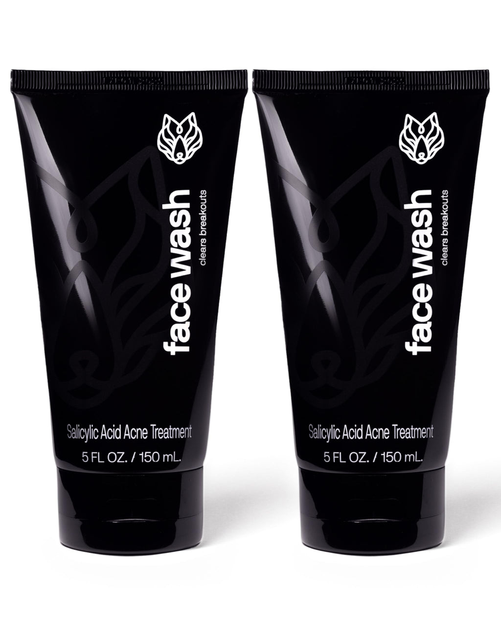 Black Wolf Charcoal Powder Face Wash for Men – 5 fl oz x2 | Deep Cleanse & Soothe Skin