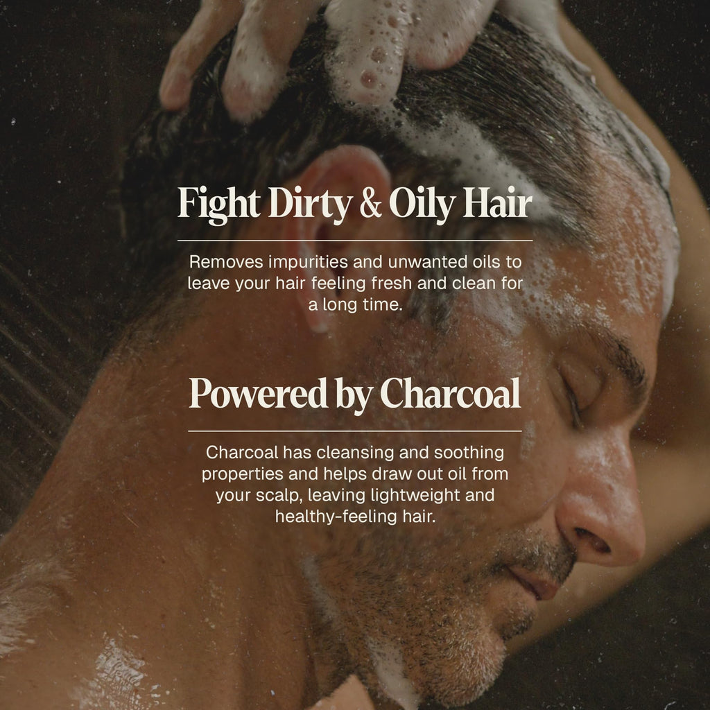 Black Wolf Men’s Shampoo for Oily Hair – Charcoal-Infused Oil Control, 12 oz