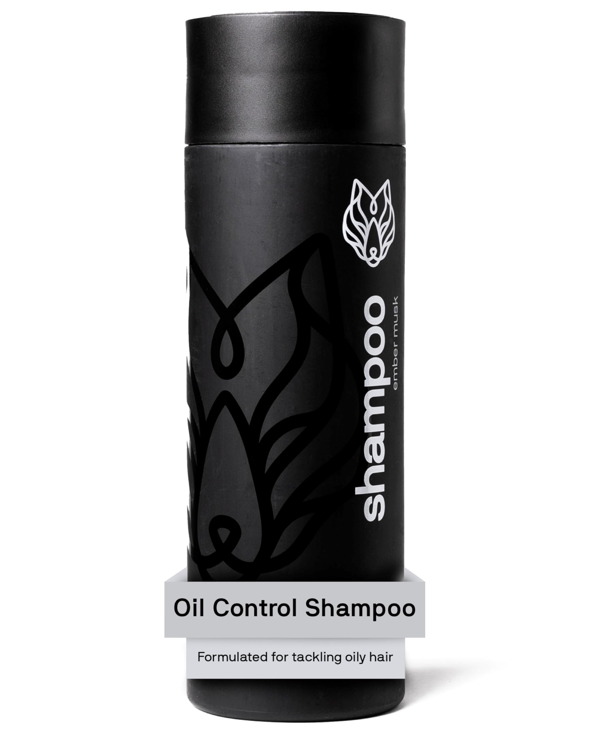 Black Wolf Men’s Shampoo for Oily Hair – Charcoal-Infused Oil Control, 12 oz