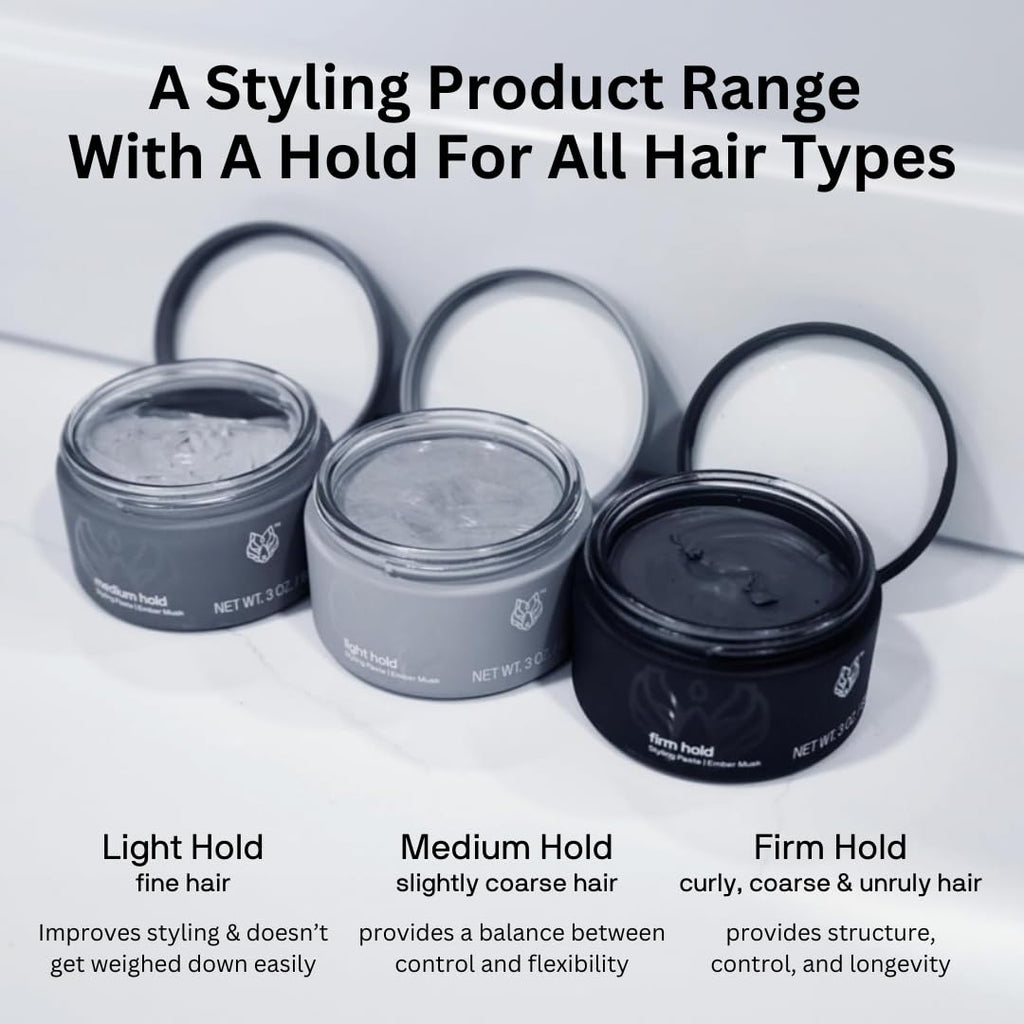 Black Wolf Hair Styling Paste for Men — Medium Hold, Water-Based, 3 oz
