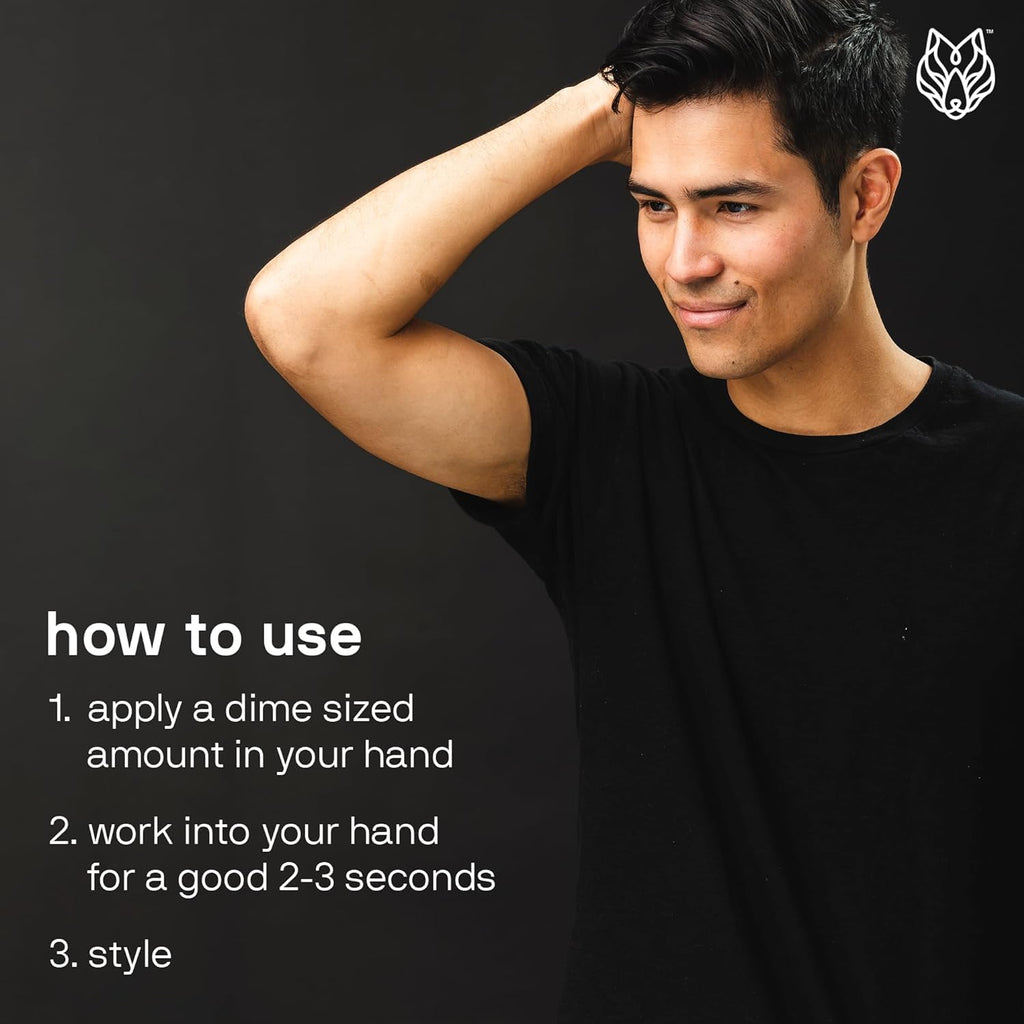 Black Wolf Hair Styling Paste for Men — Medium Hold, Water-Based, 3 oz