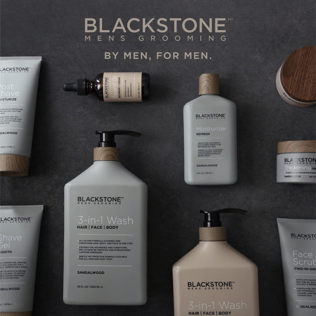 Blackstone Men’s Grooming Pomade – Medium Hold, Natural Shine | Made in USA, Bourbon + Cedar