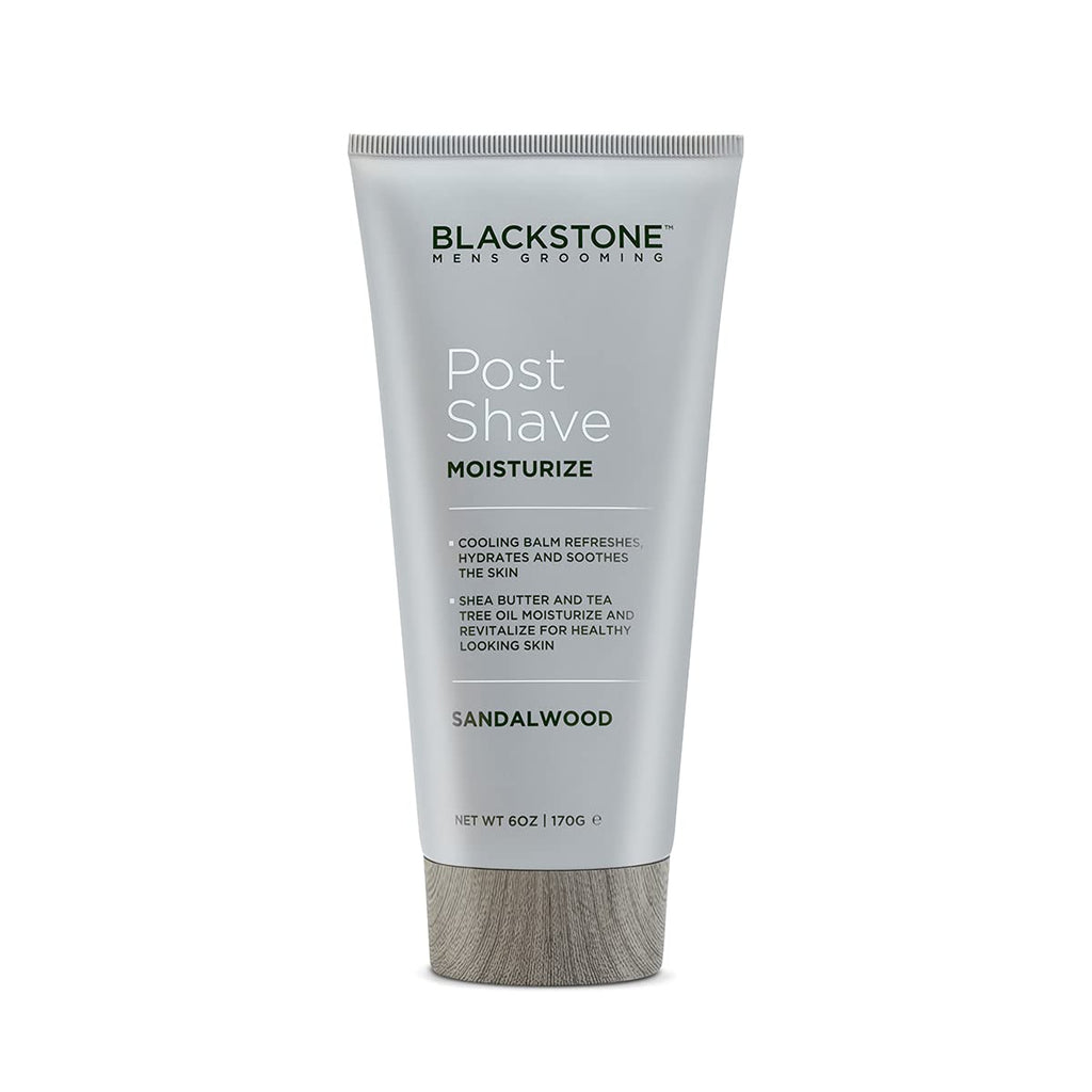 Blackstone Men's Post Shave Moisturizer with Tea Tree Oil & Shea Butter | Cooling Sandalwood Balm 6 oz