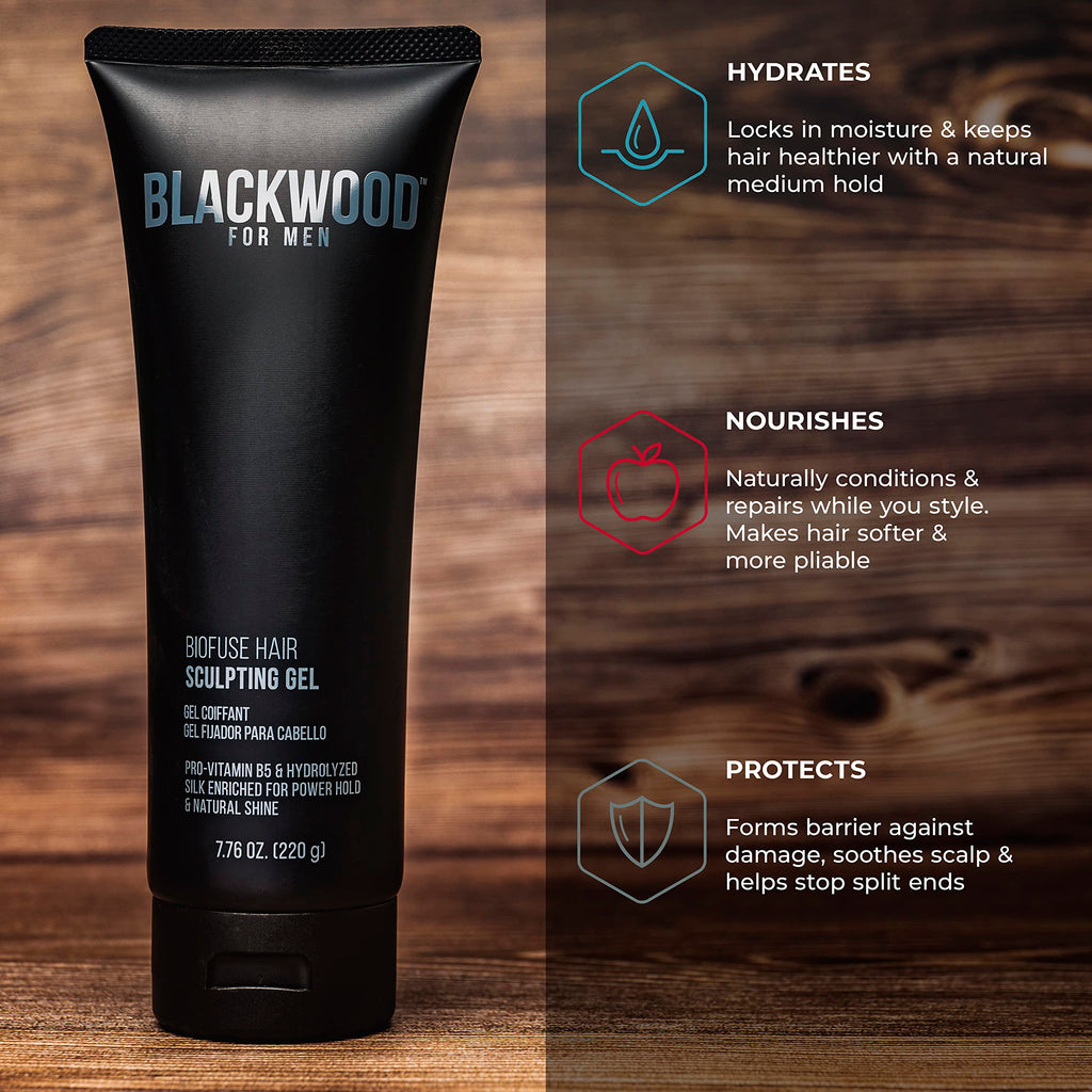 Blackwood For Men BioFuse Hair Sculpting Gel – Long-Lasting Hold, Natural Vegan Formula, All Hair Types