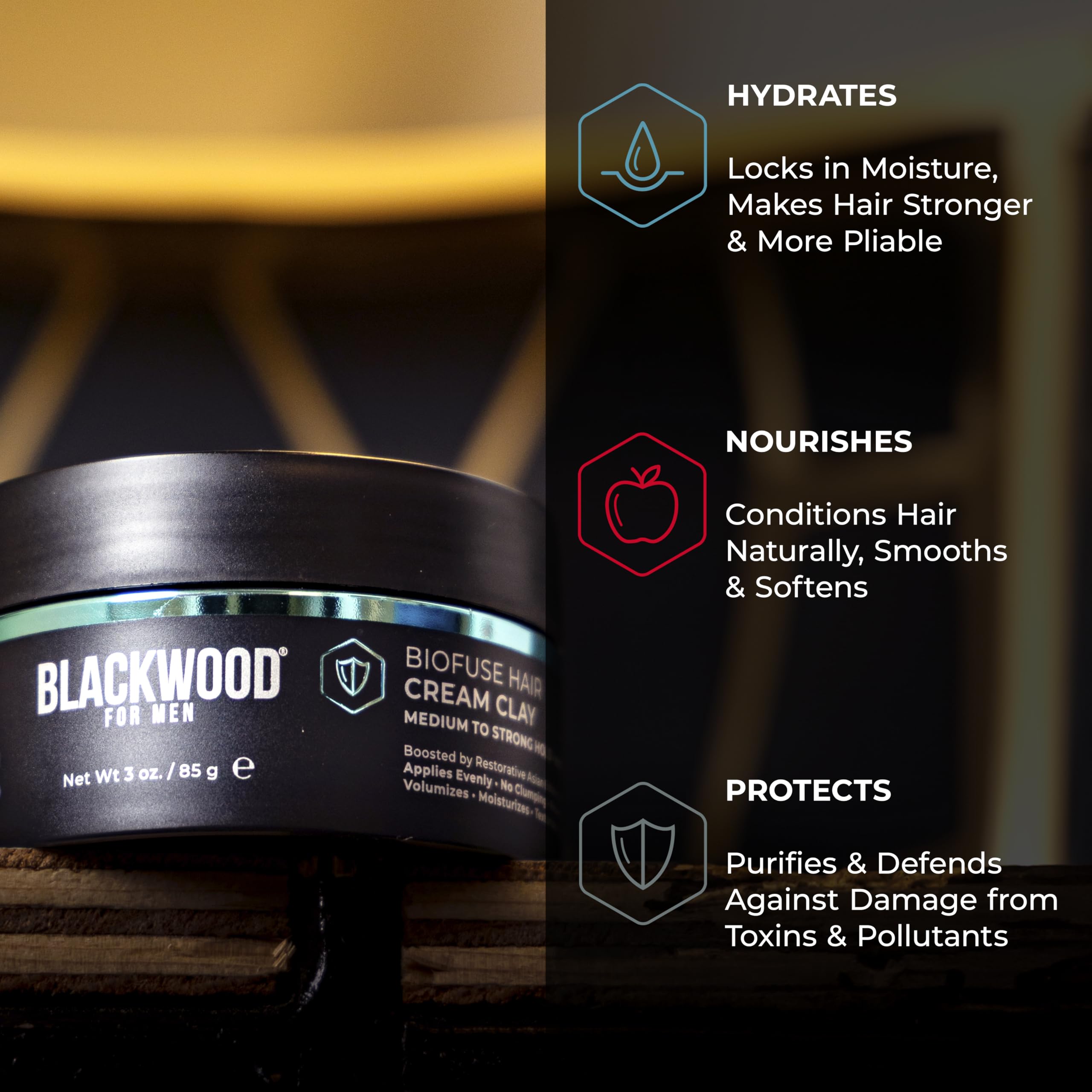 Blackwood For Men BioFuse Hair Cream Clay — Matte Finish Styler (3oz)