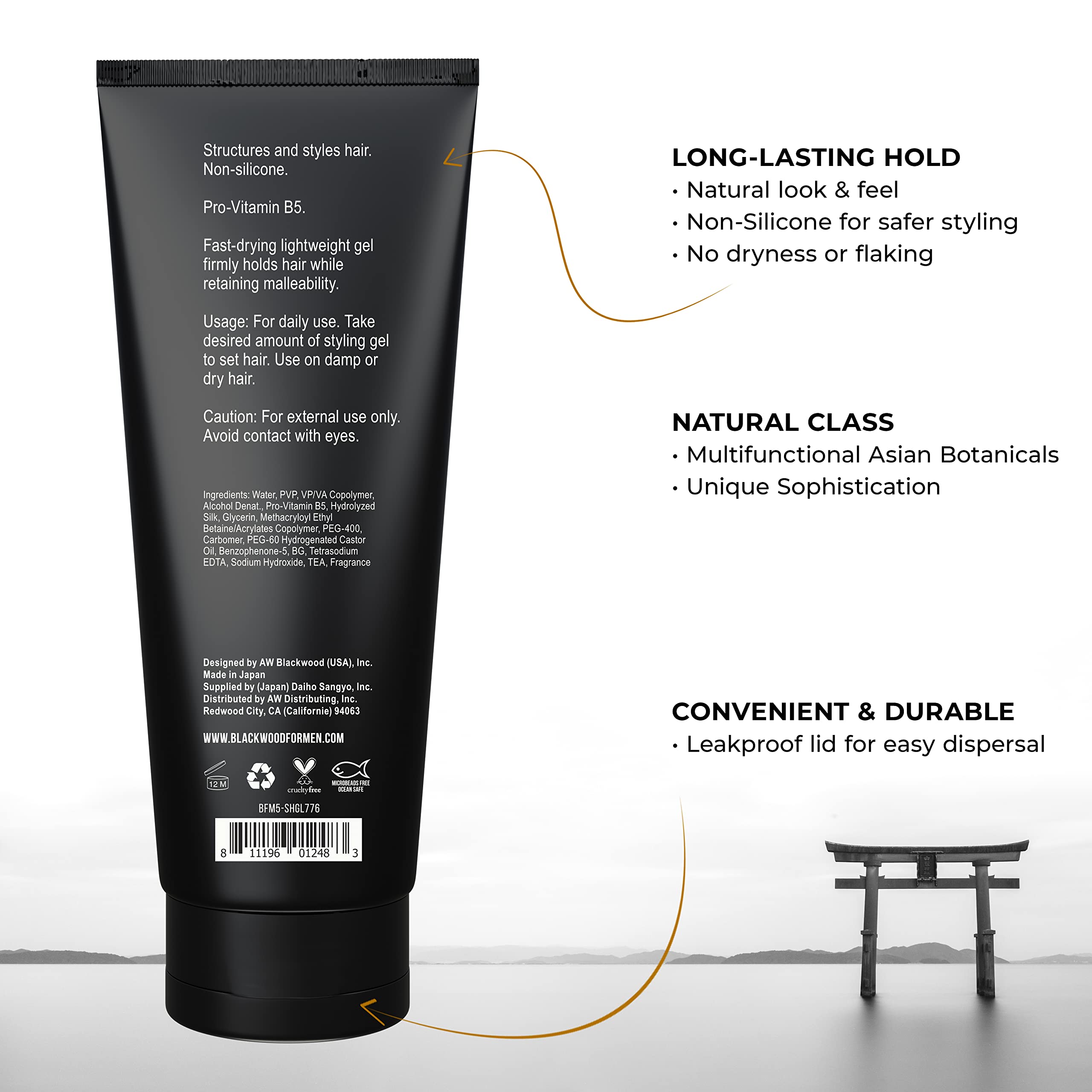 Blackwood For Men BioFuse Hair Sculpting Gel – Long-Lasting Hold, Natural Vegan Formula, All Hair Types