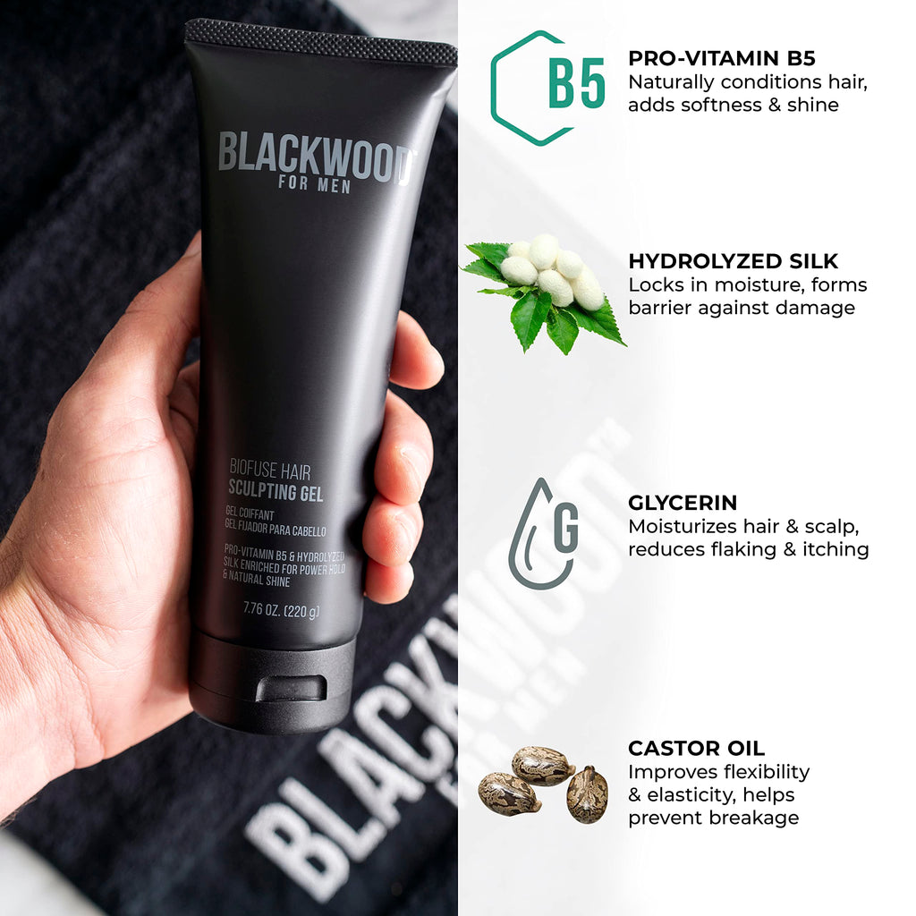 Blackwood For Men BioFuse Hair Sculpting Gel – Long-Lasting Hold, Natural Vegan Formula, All Hair Types