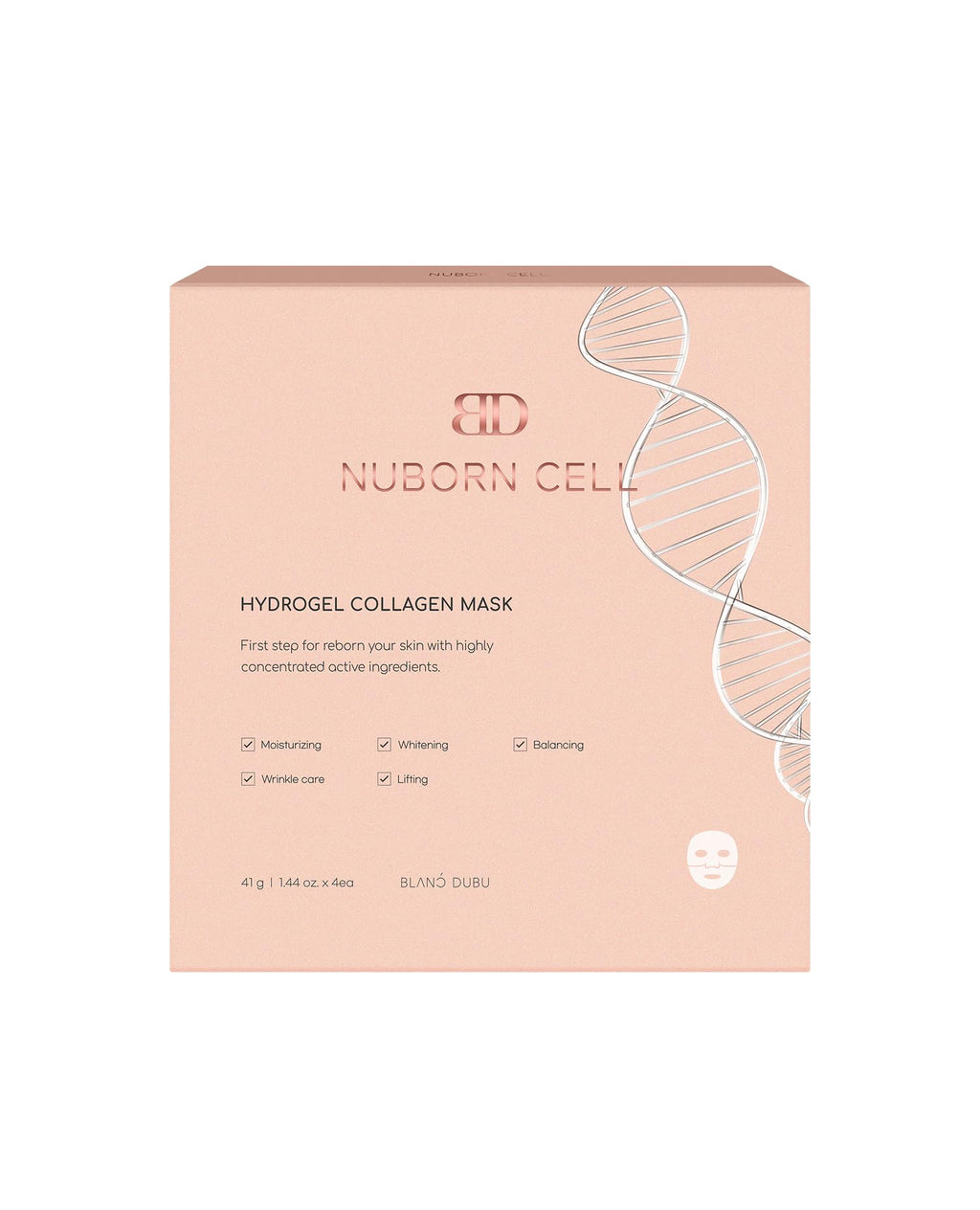 BLANC DUBU Nuborn Cell Hydrogel Mask – Hydrating Face Mask with Peptides & Hyaluronic Acid (4-Pack)