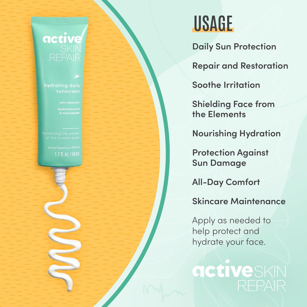 BLDG ACTIVE Active Skin Repair SPF 50 — Hydrating Mineral Sunscreen & Daily Moisturizer (1.7 fl oz)