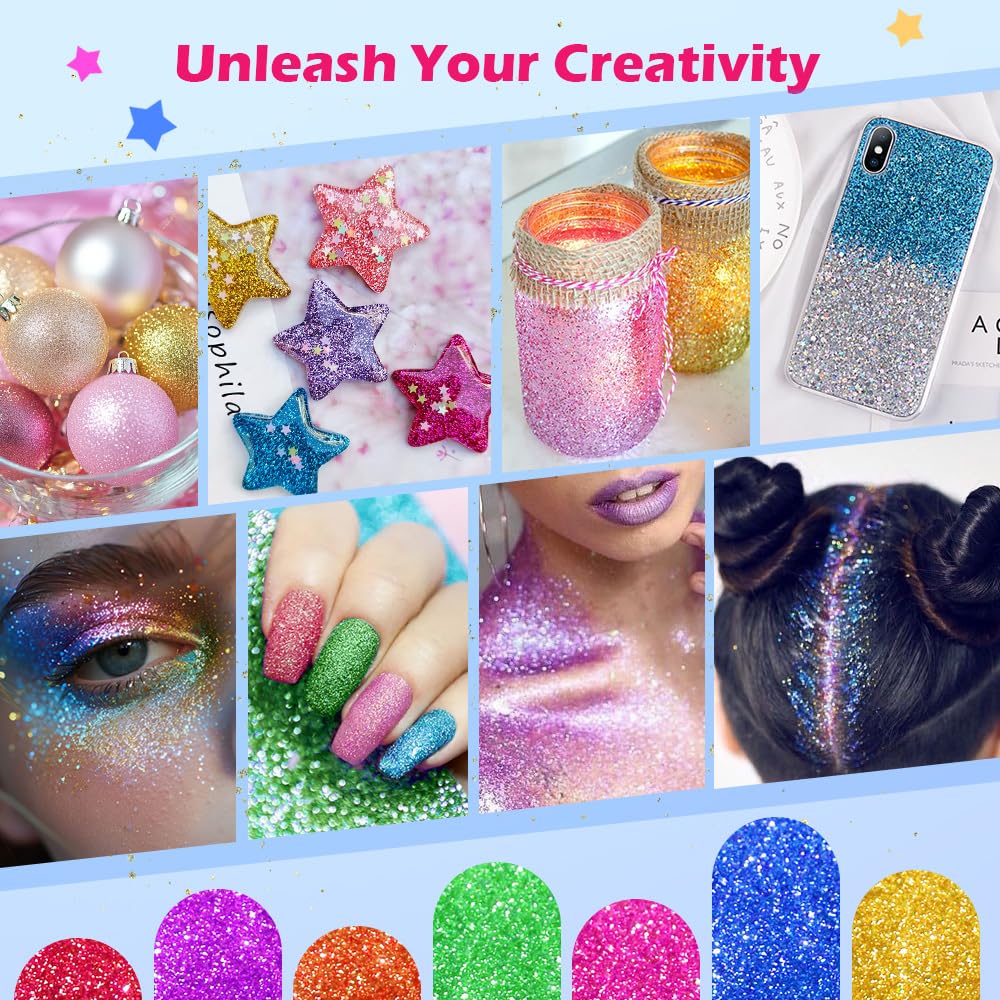 Bledras Temporary Glitter Tattoo Kit — 42 Colors, 210 Stencils, 3 Glue, 5 Brushes