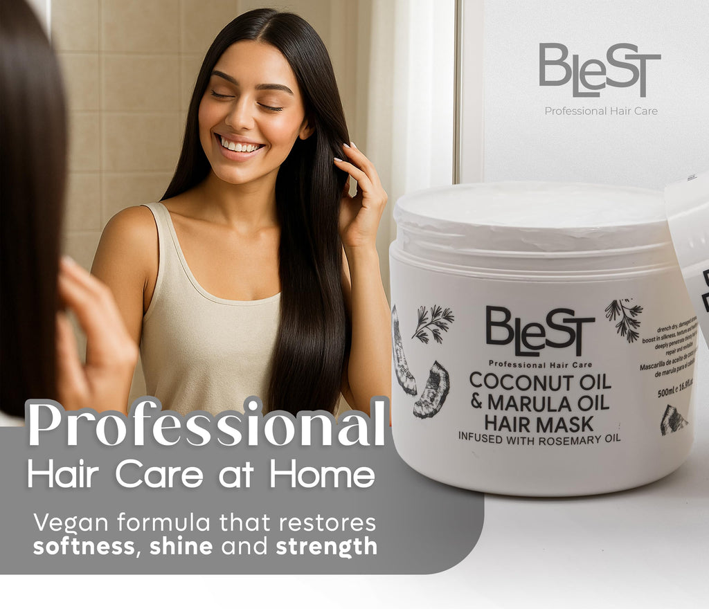 BLEST PROFESSIONAL HAIR CARE MASK for Dry, Damaged, or Frizzy Hair – Deep Repair, Shine & Smoothness – Vegan Hair Treatment 500 ml