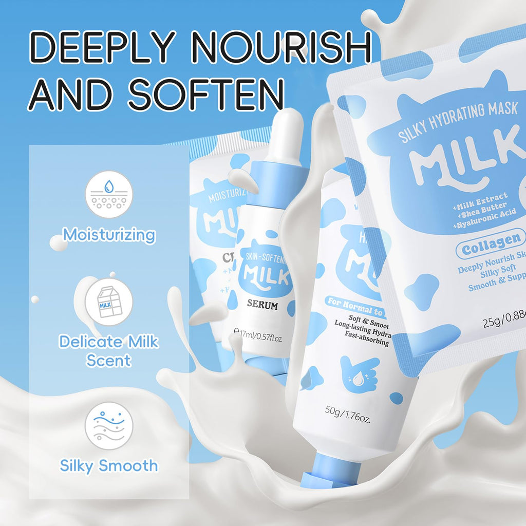 BliBling Milk Skin Care Set for Kids & Teens — 12-in-1 Gentle Hydration (Ages 8–12)