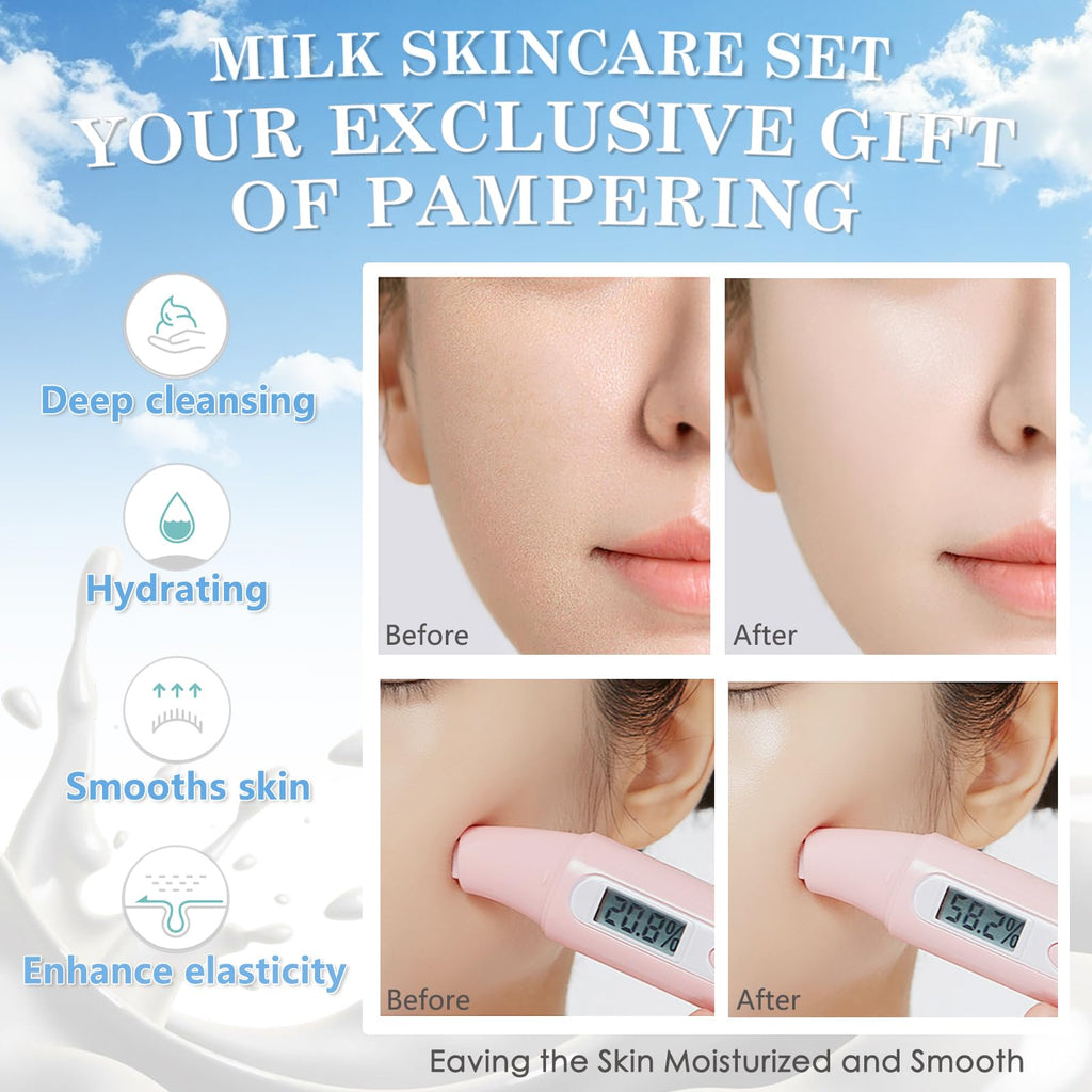 BliBling Milk Skin Care Set for Kids & Teens — 12-in-1 Gentle Hydration (Ages 8–12)