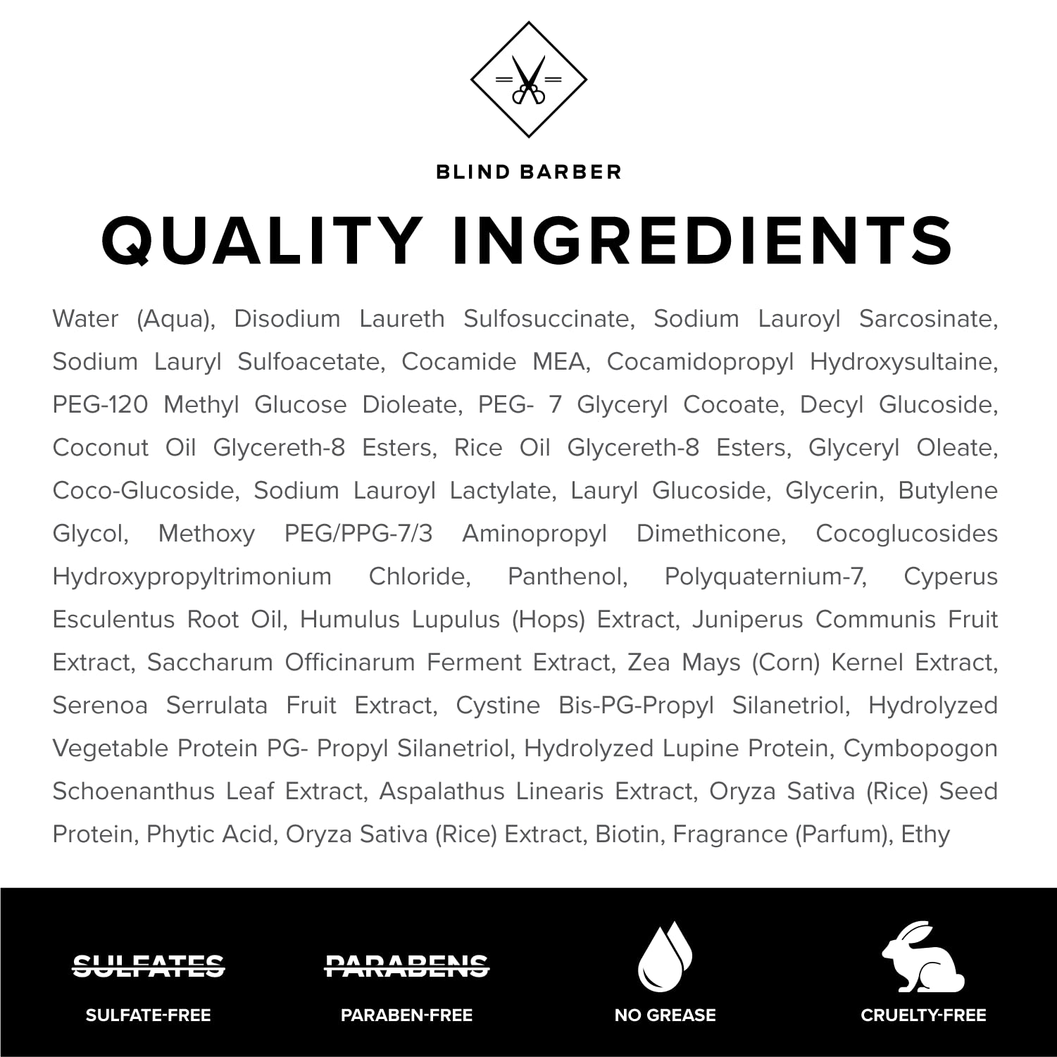 Blind Barber Lemongrass Tea Body Wash for Men – Sulfate-Free, Paraben-Free, Cruelty-Free, No Artificial Dyes (12 oz)
