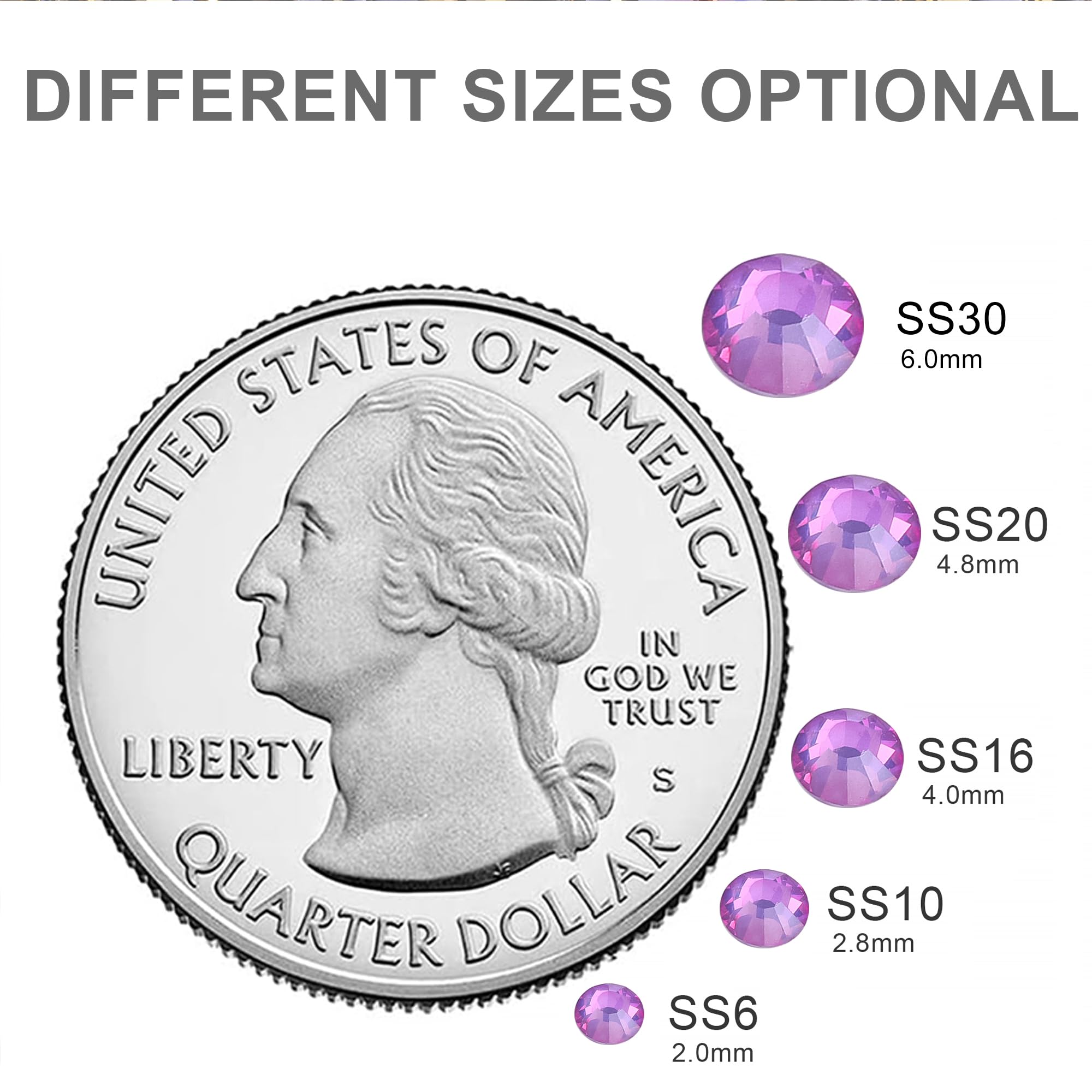 Blinginbox Lavender Crystal Rhinestones – 2.7-2.9mm SS10, 1440pc Flatback Gems for Crafts