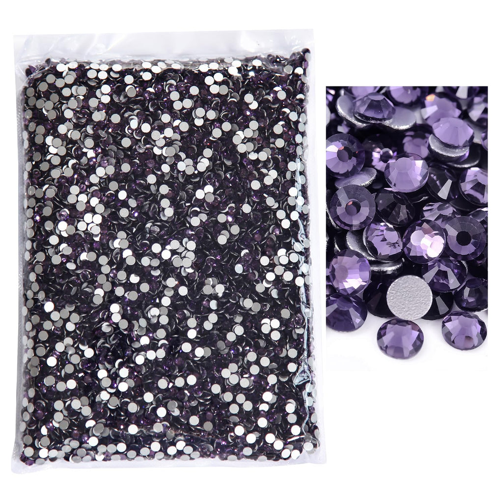 BLINGINBOX Flatback Rhinestones Bulk – 14400pcs SS10 2.7–2.9mm Tanzanite Crystal Glass