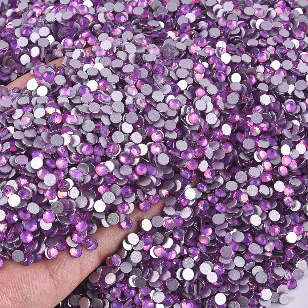Blinginbox Lavender Crystal Rhinestones – 2.7-2.9mm SS10, 1440pc Flatback Gems for Crafts