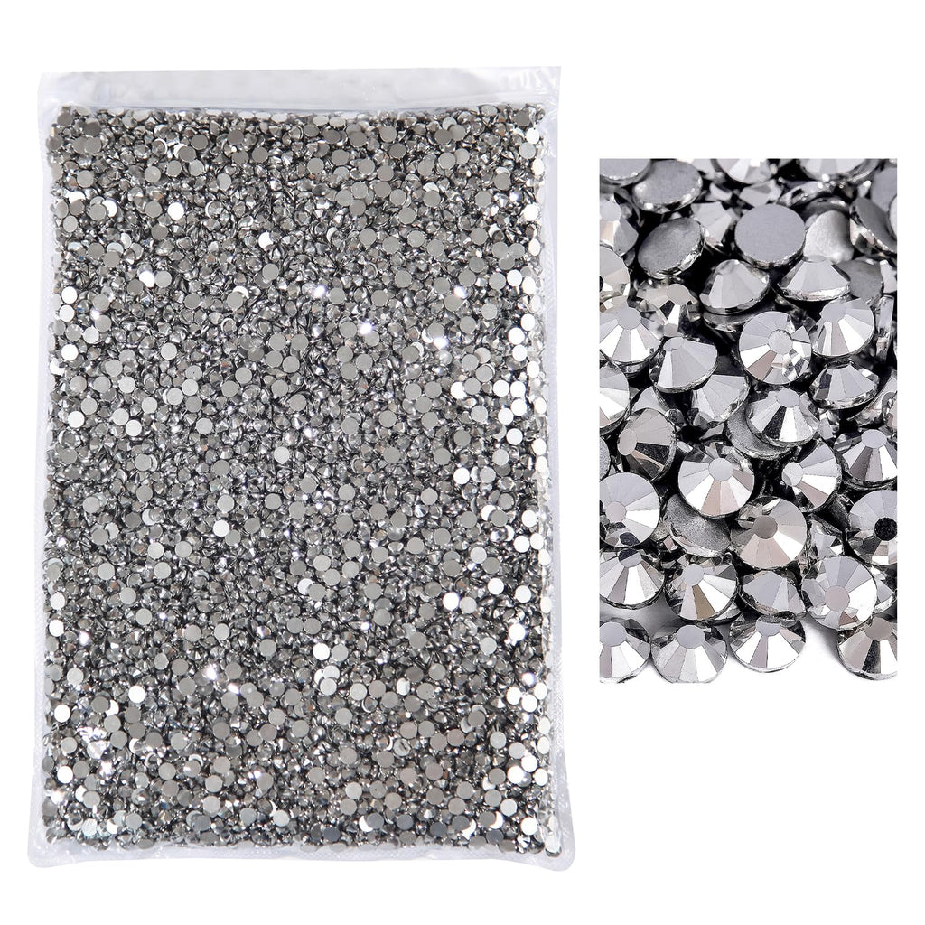 Blinginbox Flatback Rhinestones Bulk – 14,400 Crystal Glass, SS10 2.7–2.9mm (Mine Silver)
