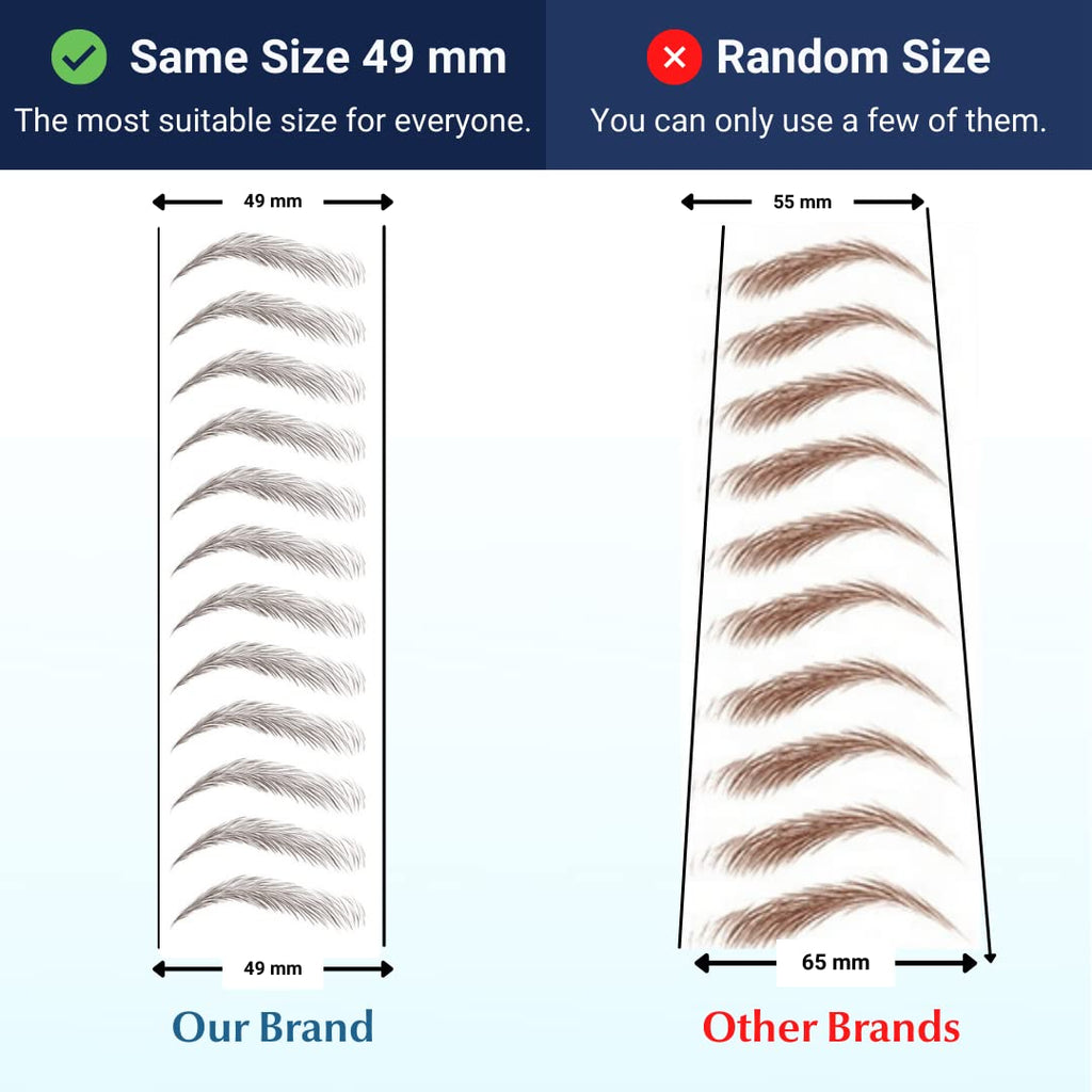 Bliss and Beyond USA | 2 Sheets Natural-Looking Eyebrow Tattoo Stickers – Waterproof, Long-Lasting (Dark Brown, 24 Pairs)