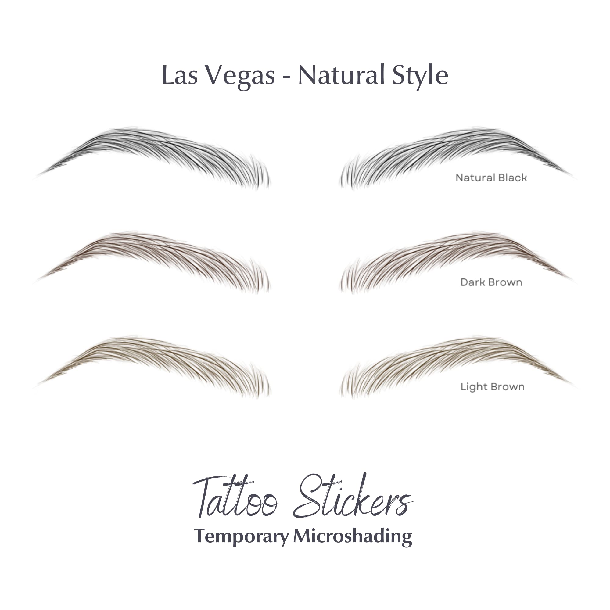 Bliss and Beyond USA Eyebrow Tattoo Stickers – 2 Sheets Waterproof, Long-Lasting, Natural Las Vegas Light Brown