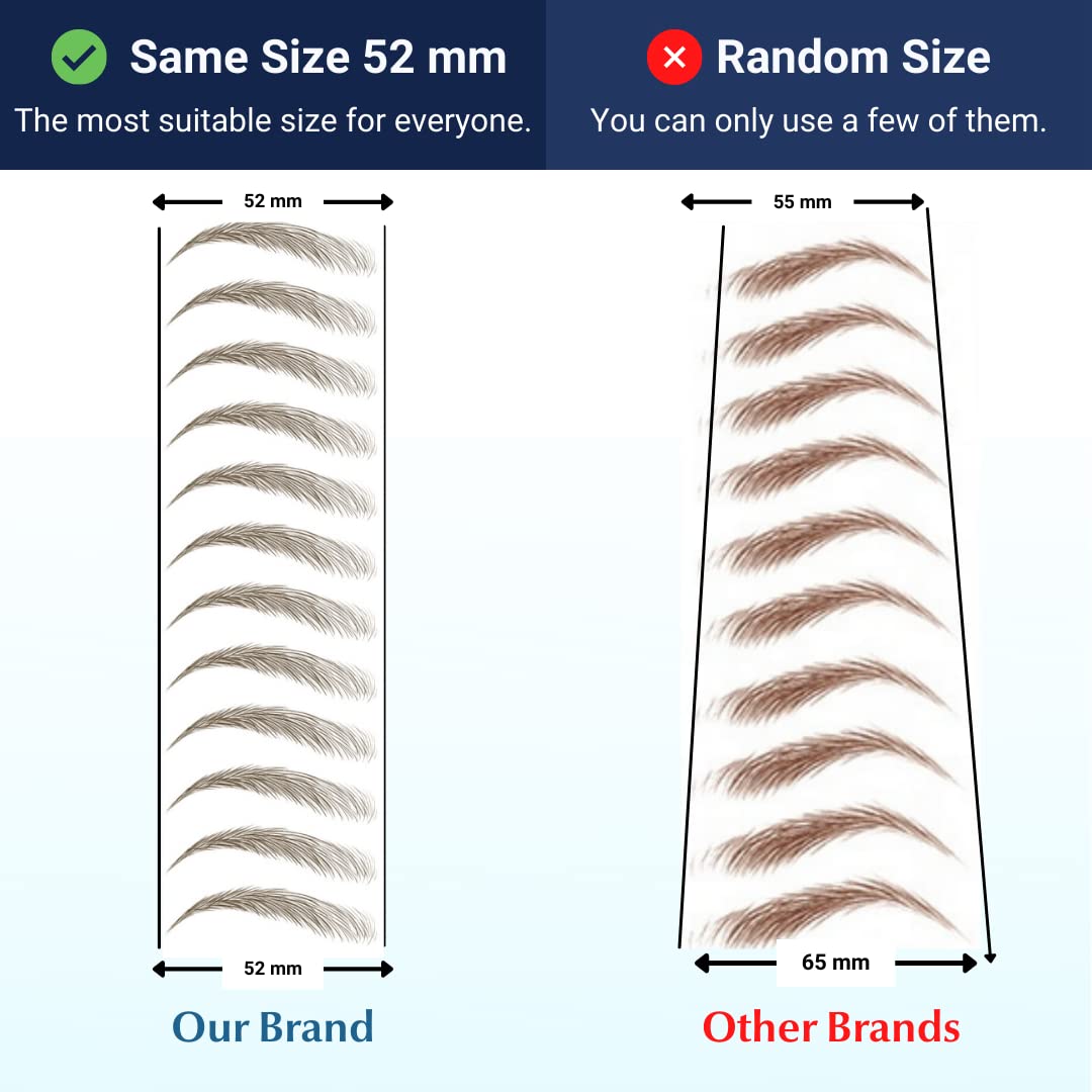 Bliss and Beyond USA 2 Sheets Eyebrow Tattoo Stickers – Waterproof, Natural Miami & Light Brown (24 Pairs)