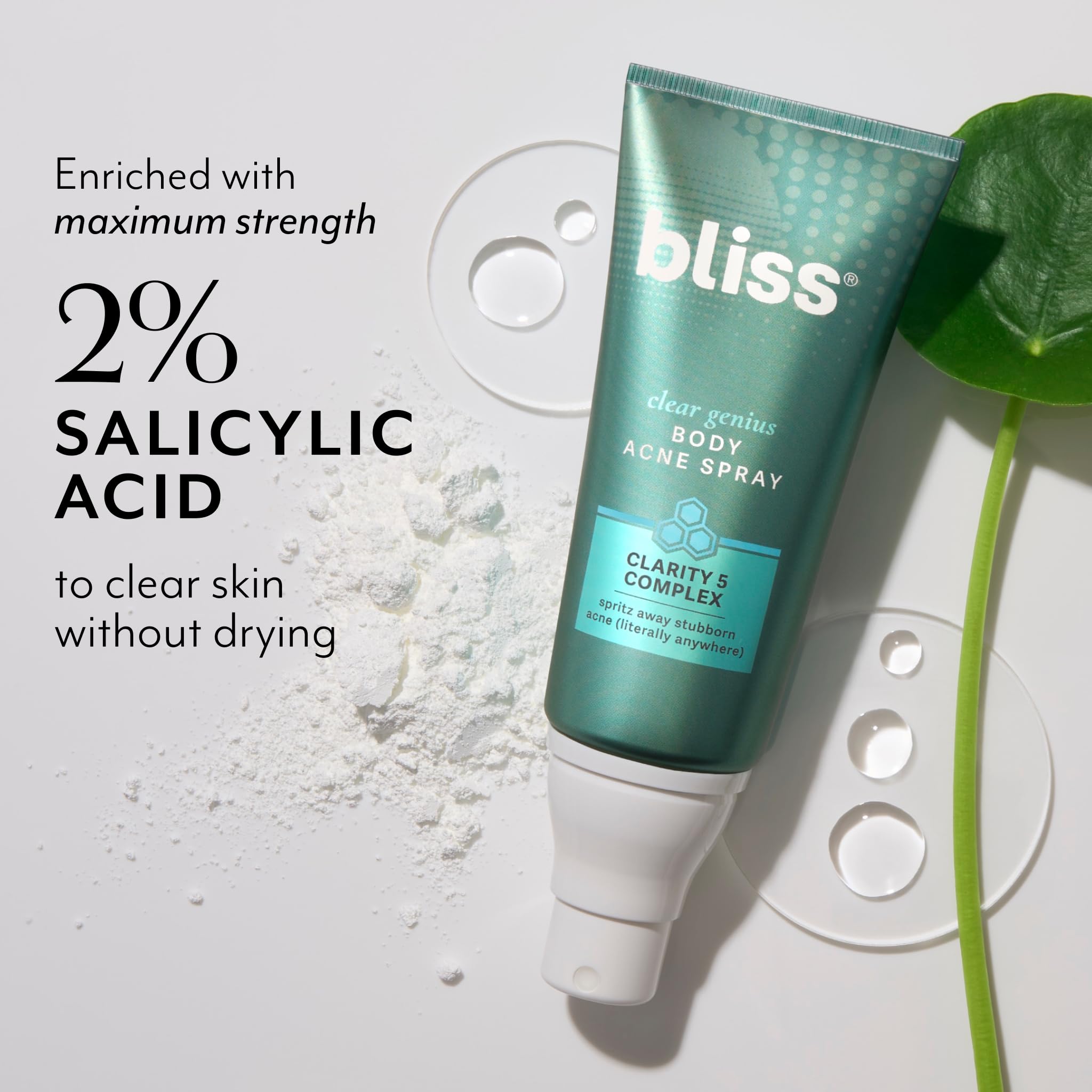 Bliss Clear Genius Body Acne Spray – 3.5 Fl Oz, 2% Salicylic Acid + Niacinamide