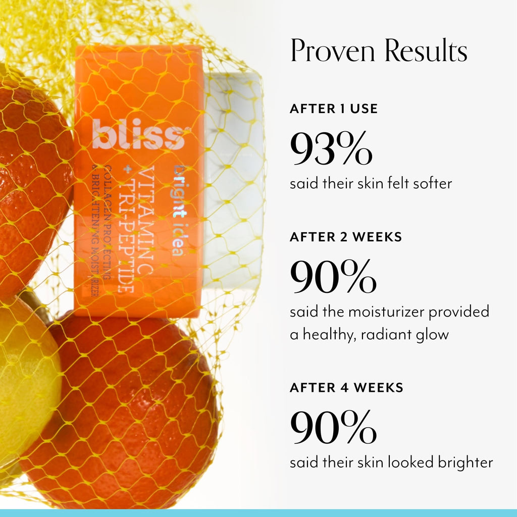 Bliss Glow Getter Bright Idea 3-Piece Kit – Vitamin C + Tri-Peptide Skincare (Vegan)