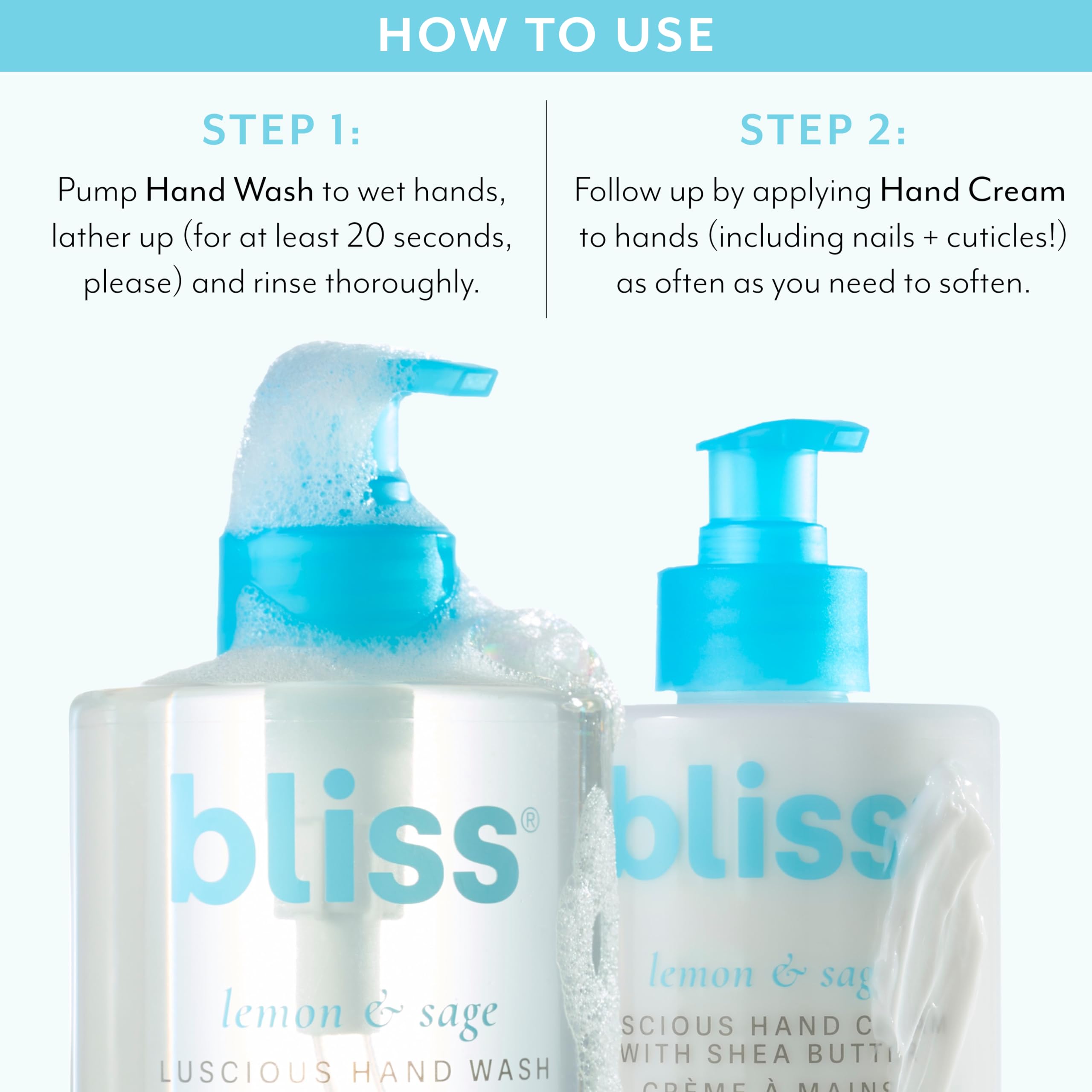 Bliss Lemon & Sage Happy Hands Duo – Hydrating Hand Wash & Nourishing Hand Cream
