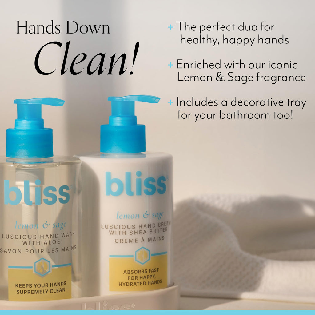 Bliss Lemon & Sage Happy Hands Duo – Hydrating Hand Wash & Nourishing Hand Cream