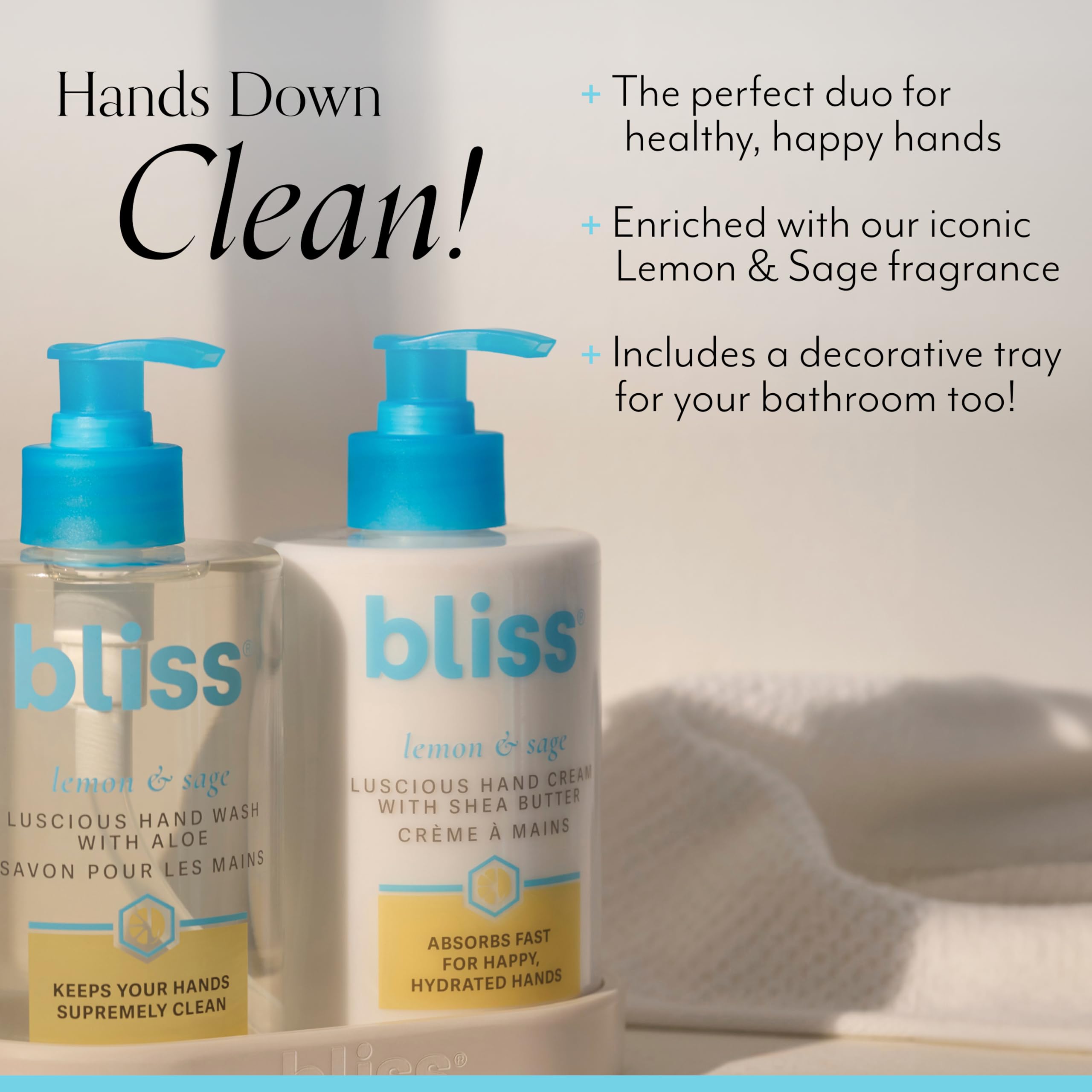 Bliss Lemon & Sage Happy Hands Duo – Hydrating Hand Wash & Nourishing Hand Cream
