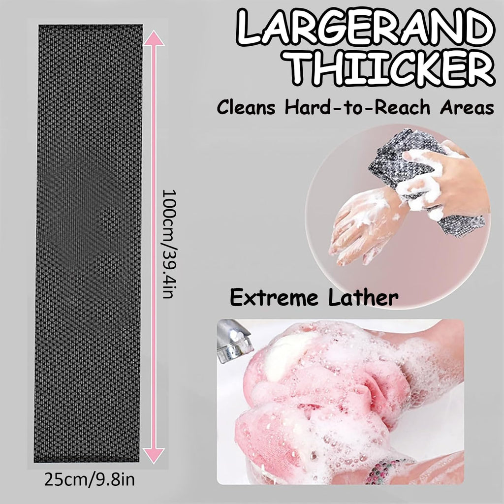 Blissal Exfoliating Shower Towel – Premium 2-in-1 Body & Face Scrub Cloth (Dual-Sided, 39in)