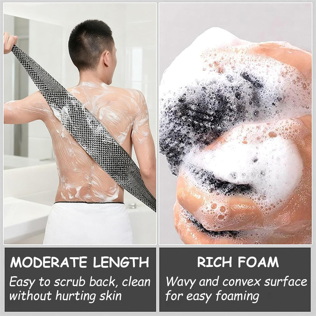 Blissal Exfoliating Shower Towel – Premium 2-in-1 Body & Face Scrub Cloth (Dual-Sided, 39in)