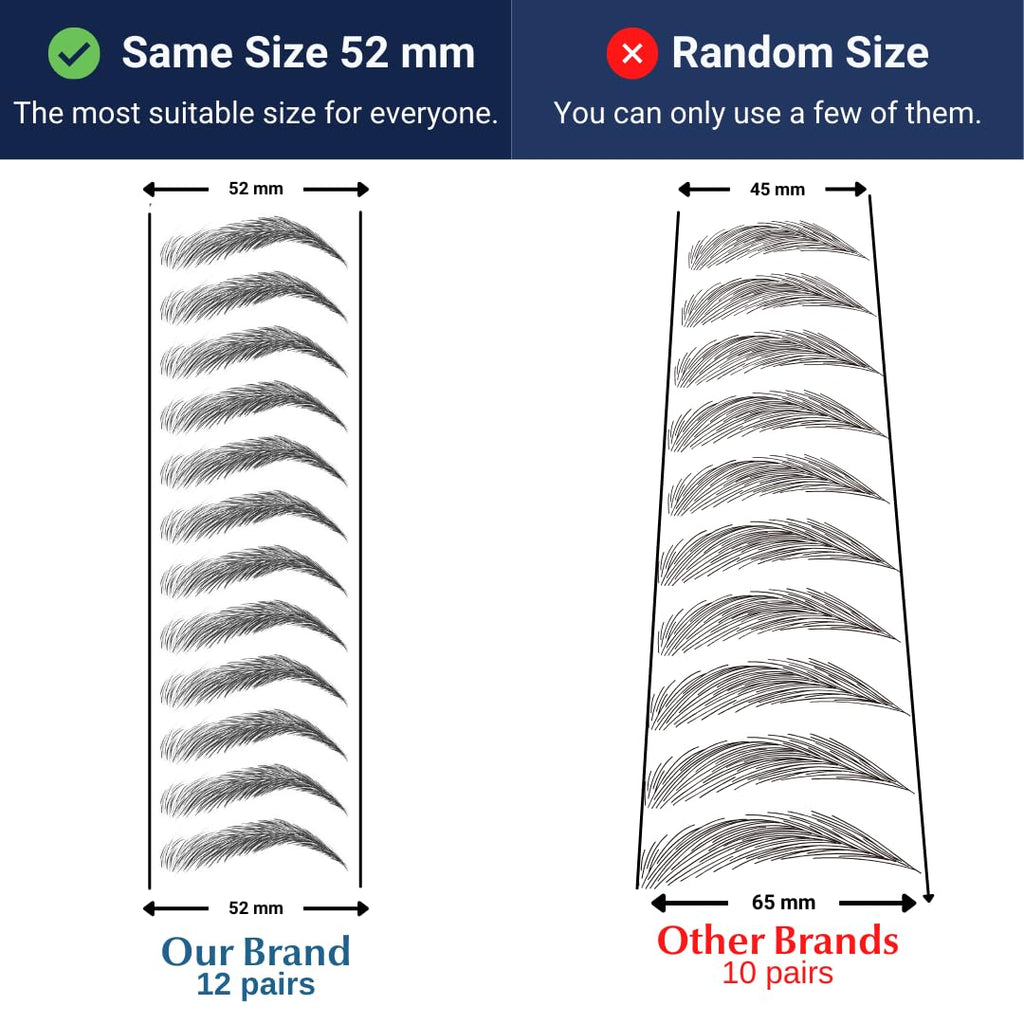 Bliss and Beyond USA | Waterproof Eyebrow Tattoo Stickers – Real Hair Stroke Look (New Los Angeles, Dark Brown)