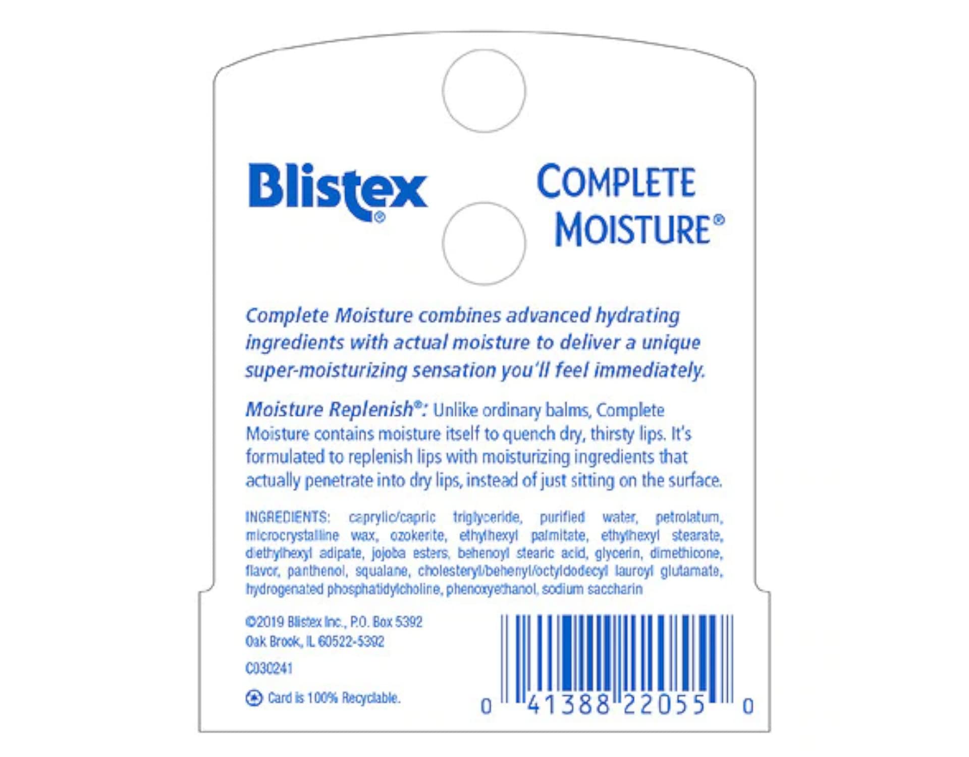 Blistex Complete Moisture Lip Balm – 0.15 oz Bundle of 12